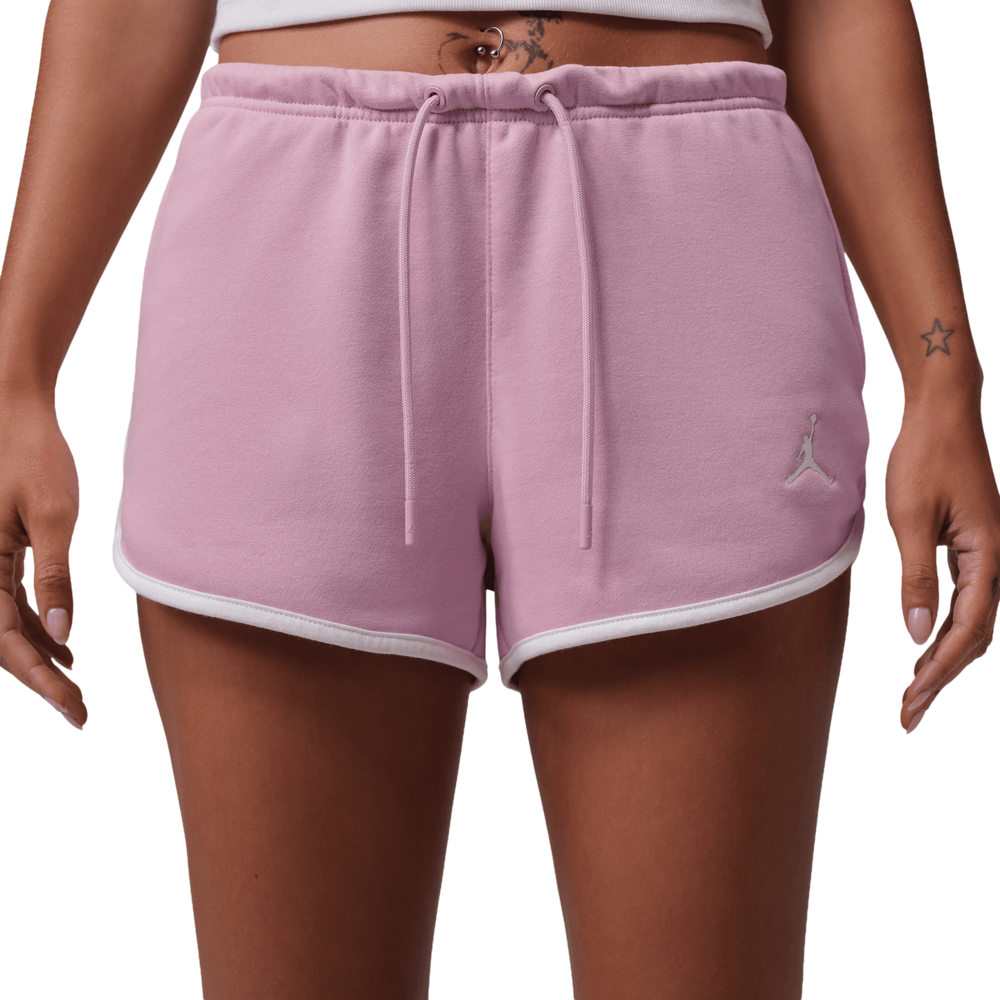 Jordan BRK Fleece FT NOV Shorts - Women's - Iced Carmine/White