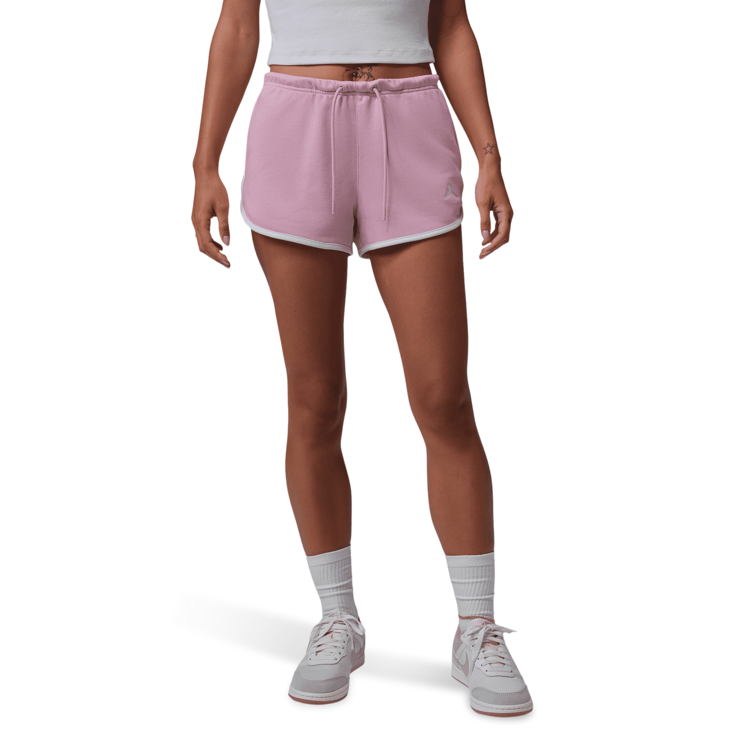 Jordan BRK Fleece FT NOV Shorts - Women's - Iced Carmine/White