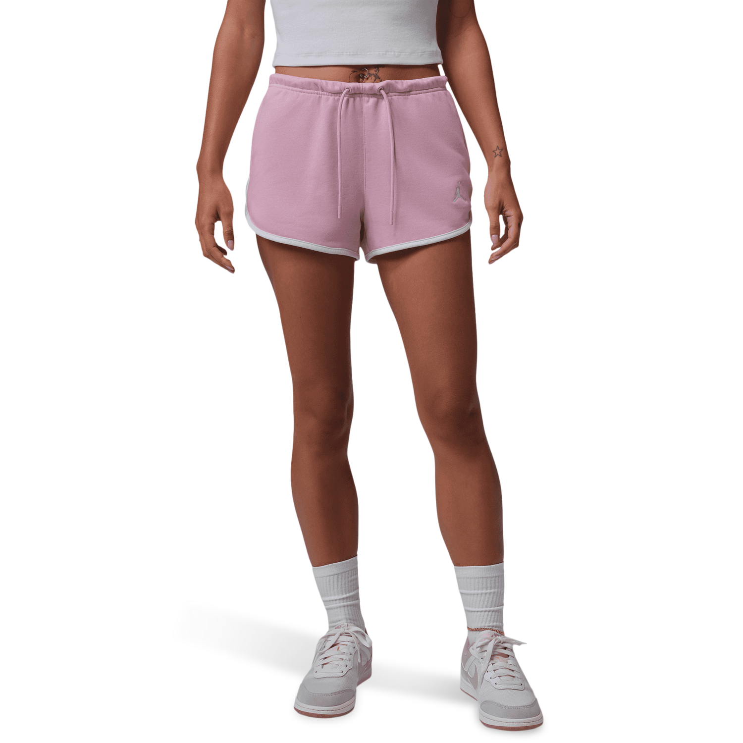 Jordan BRK Fleece FT NOV Shorts - Women's - Iced Carmine/White