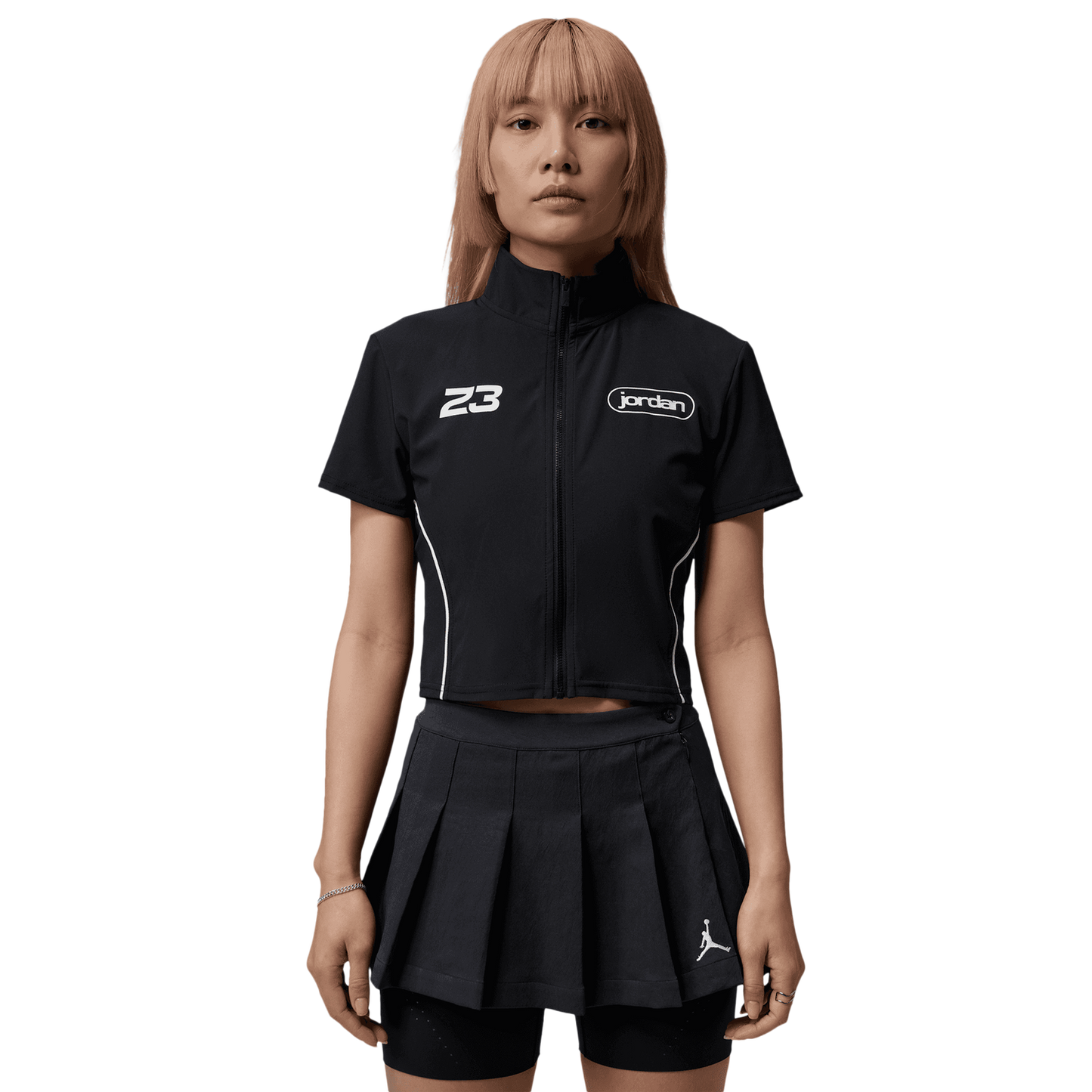 Jordan BRK Short Sleeve Full-Zip Graphic Top - Women's - White/Black