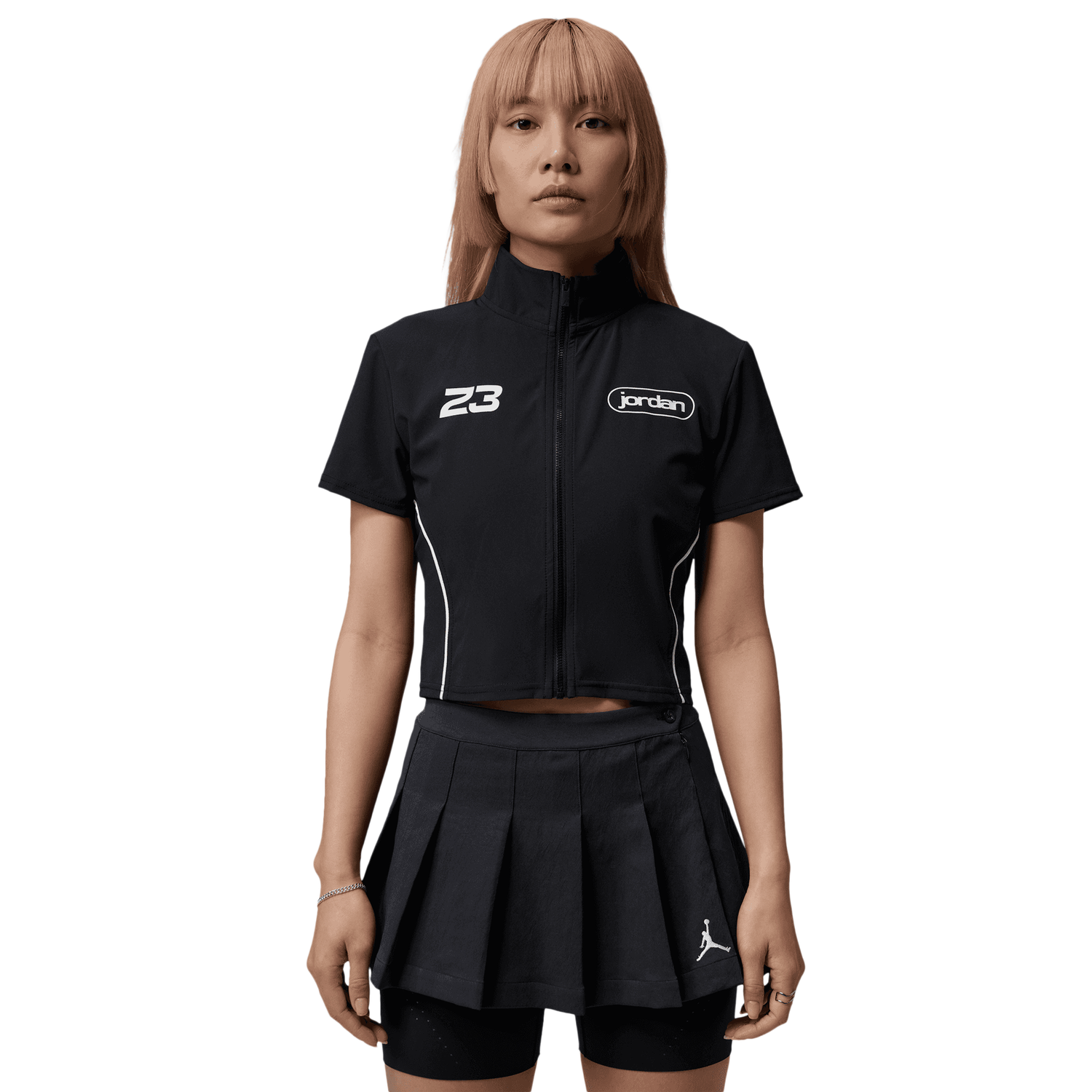 Jordan BRK Short Sleeve Full-Zip Graphic Top - Women's - White/Black