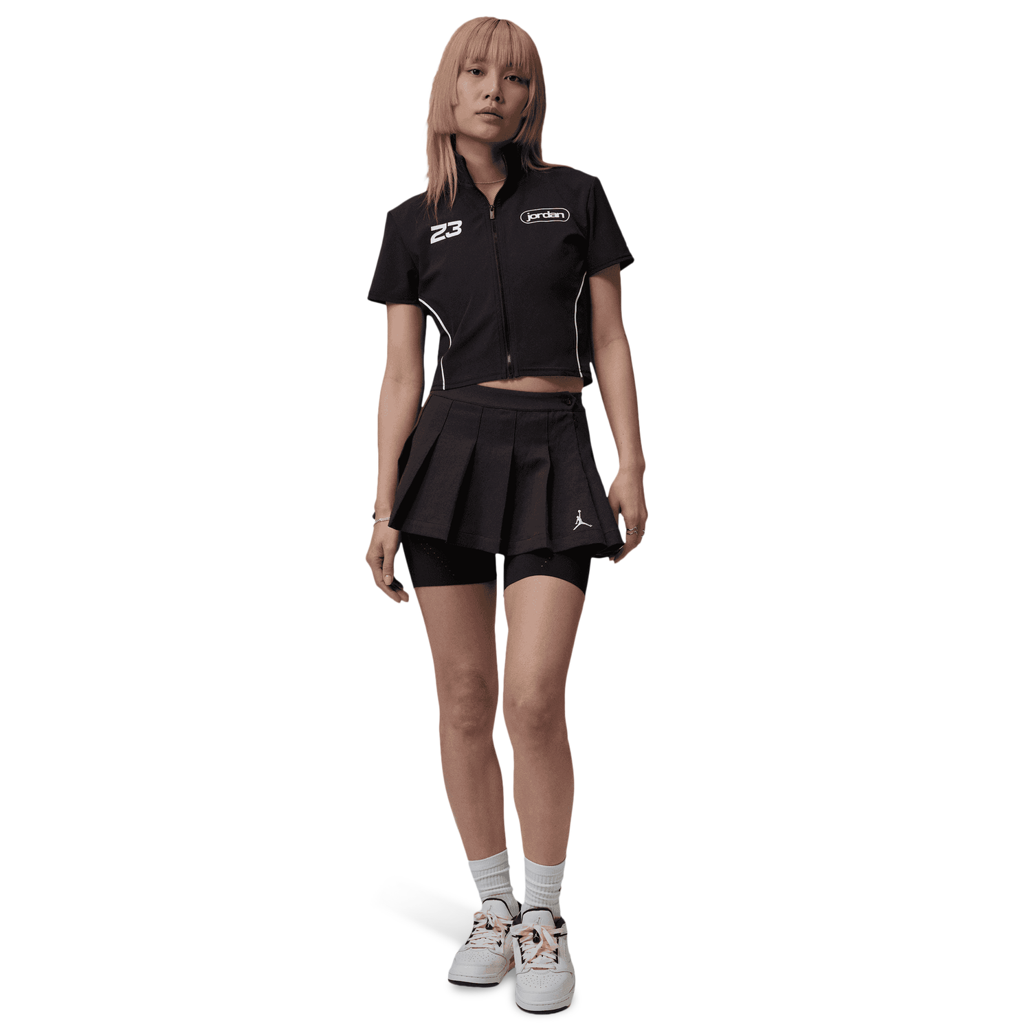 Jordan BRK Short Sleeve Full-Zip Graphic Top - Women's - White/Black