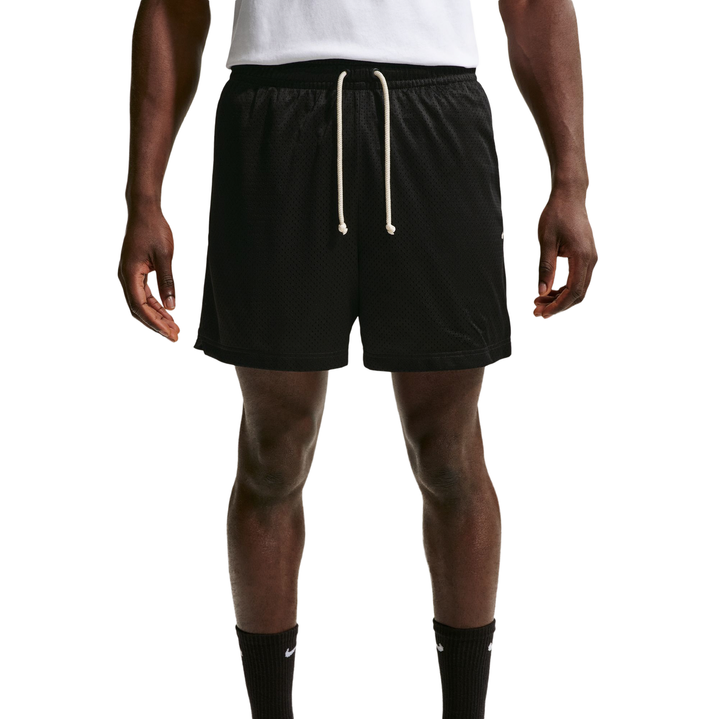 Nike Dri-FIT Standard Issue Mesh 5IN Shorts - Men's - White/Black
