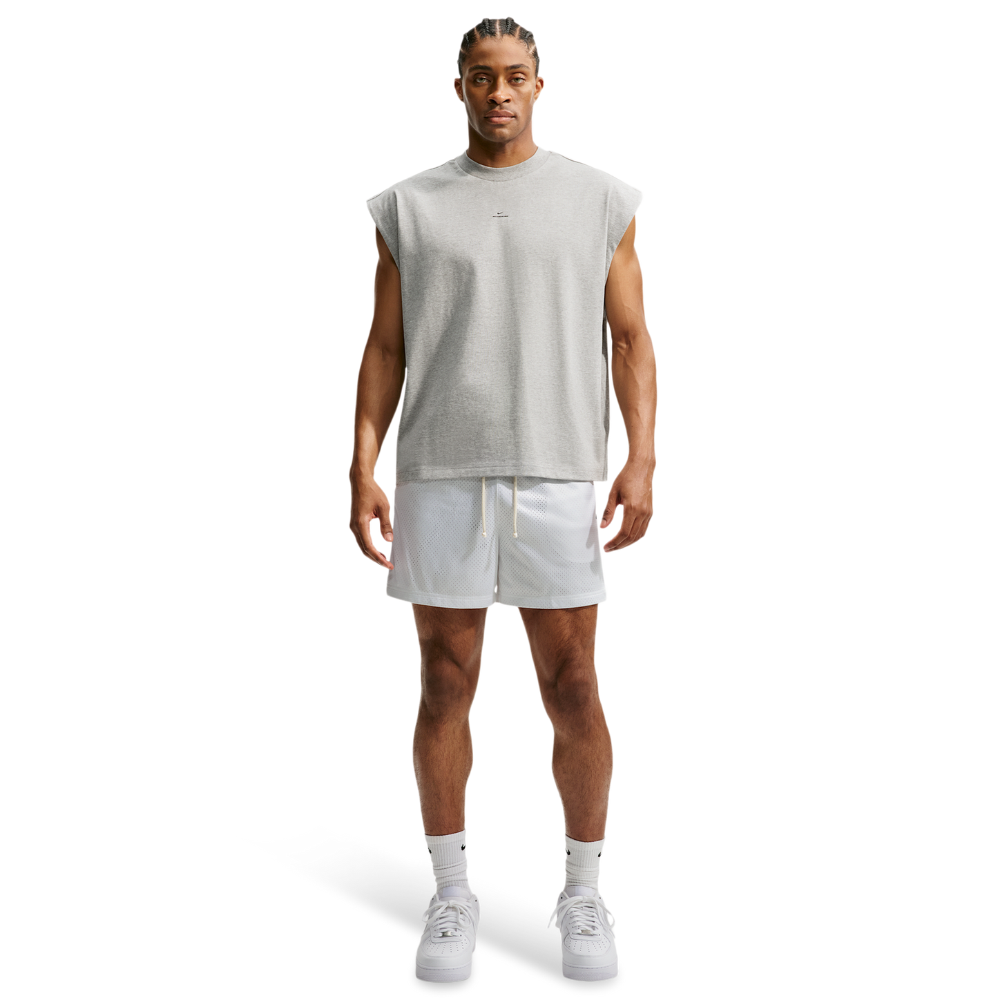 Nike Dri-FIT Standard Issue Mesh 5IN Shorts - Men's - Pale Ivory/White/Black