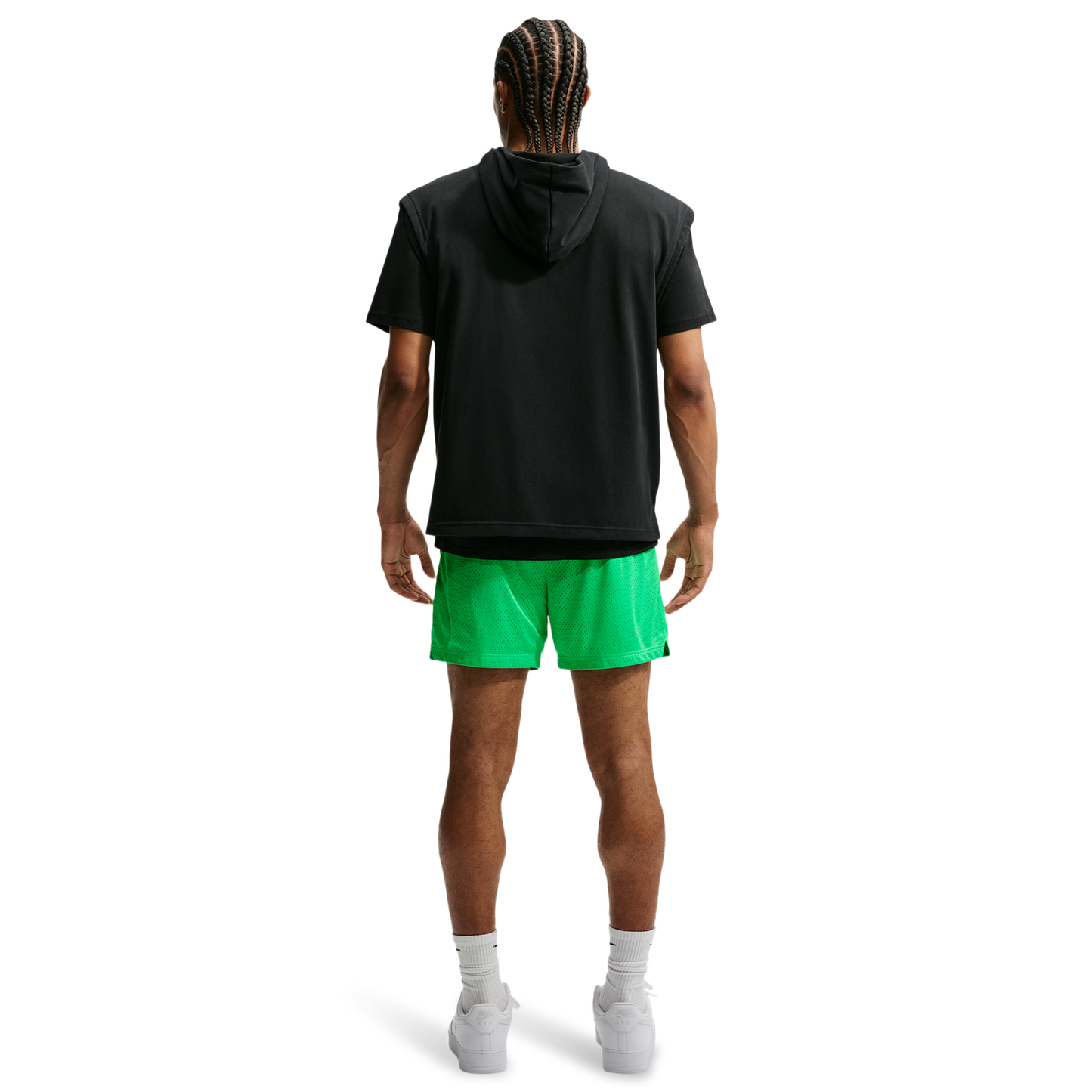 Nike Dri-FIT Standard Issue Mesh 5IN Shorts - Men's - Green Shock/Pale Ivory