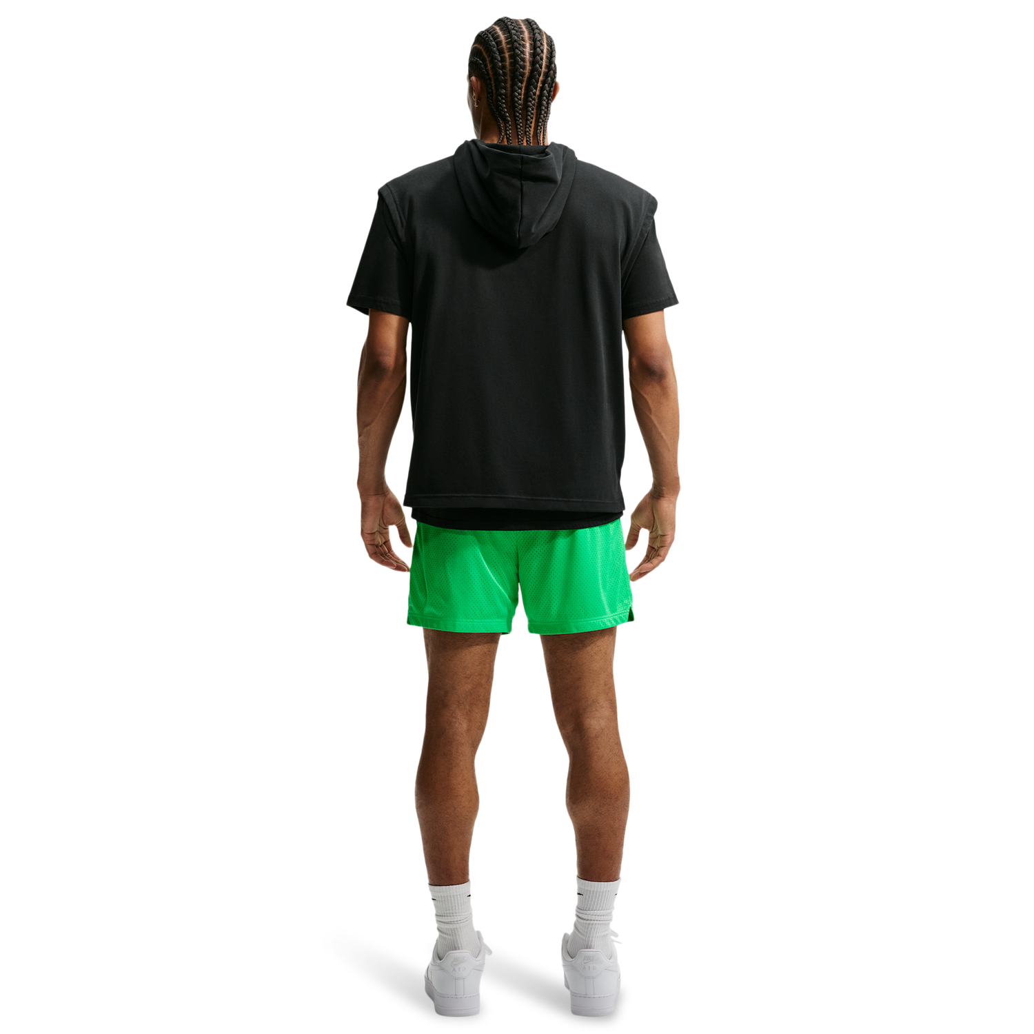 Nike Dri-FIT Standard Issue Mesh 5IN Shorts - Men's - Green Shock/Pale Ivory