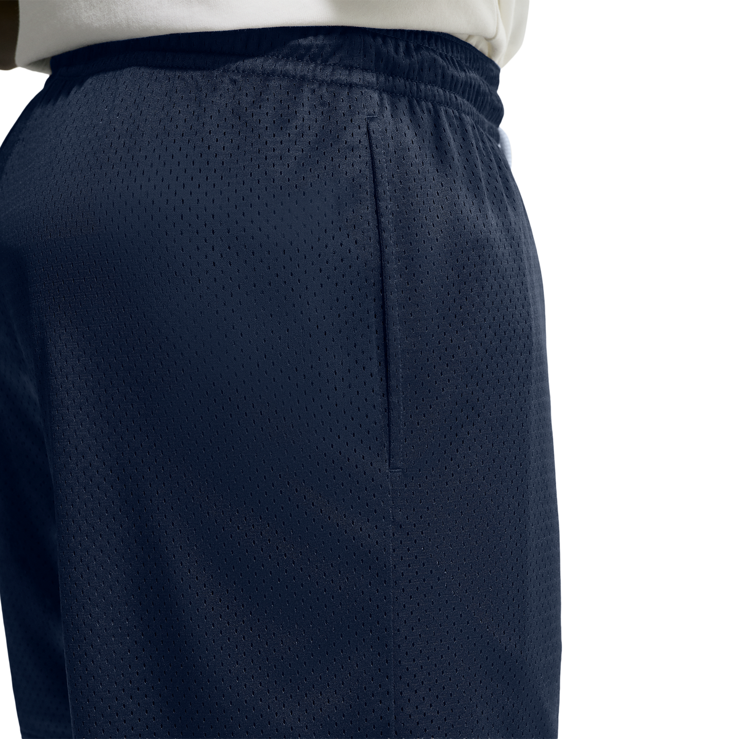 Nike Dri-FIT Standard Issue Mesh 5IN Shorts - Men's - Pale Ivory/Midnight Navy/Pale Ivory