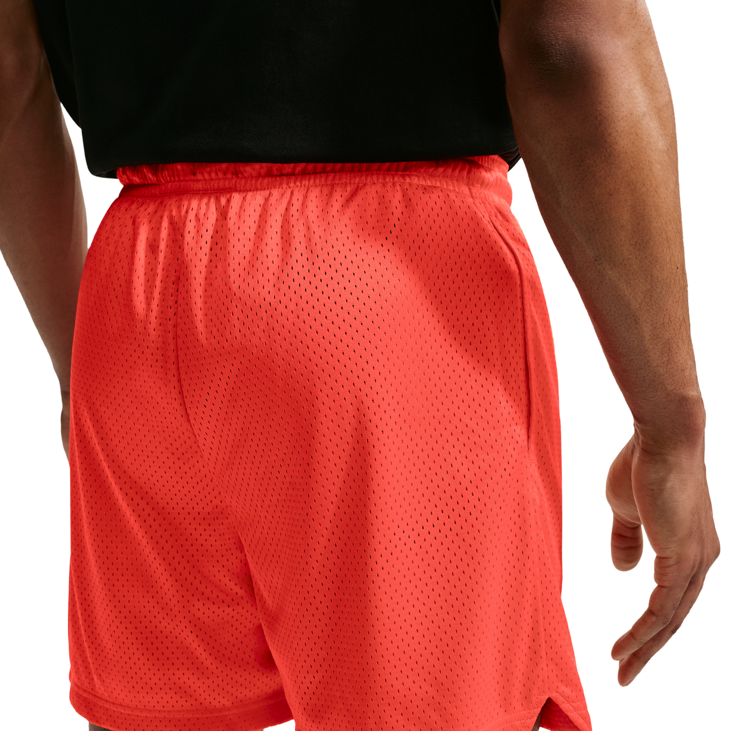 Nike Dri-FIT Standard Issue Mesh 5IN Shorts - Men's - Turf Orange/Pale Ivory