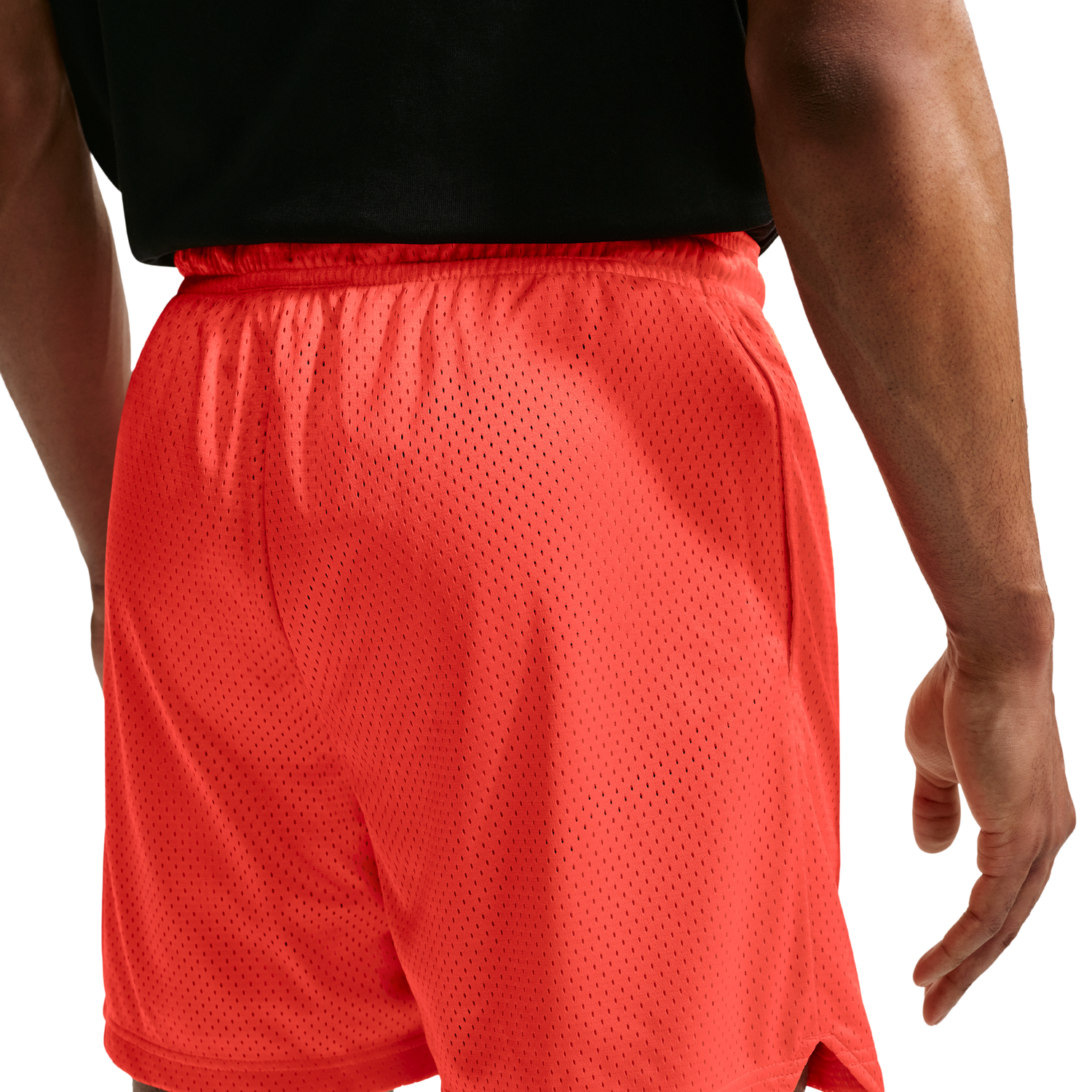 Nike Dri-FIT Standard Issue Mesh 5IN Shorts - Men's - Turf Orange/Pale Ivory