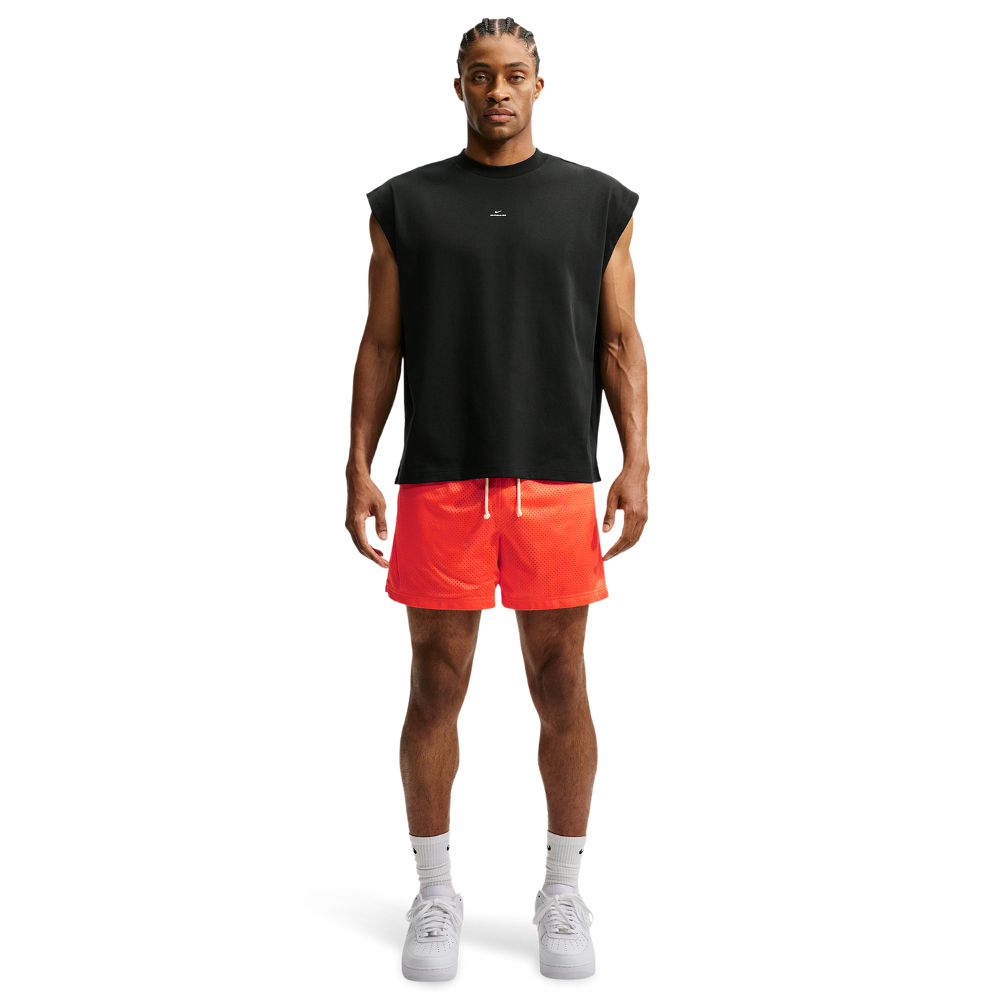 Nike Dri-FIT Standard Issue Mesh 5IN Shorts - Men's - Turf Orange/Pale Ivory