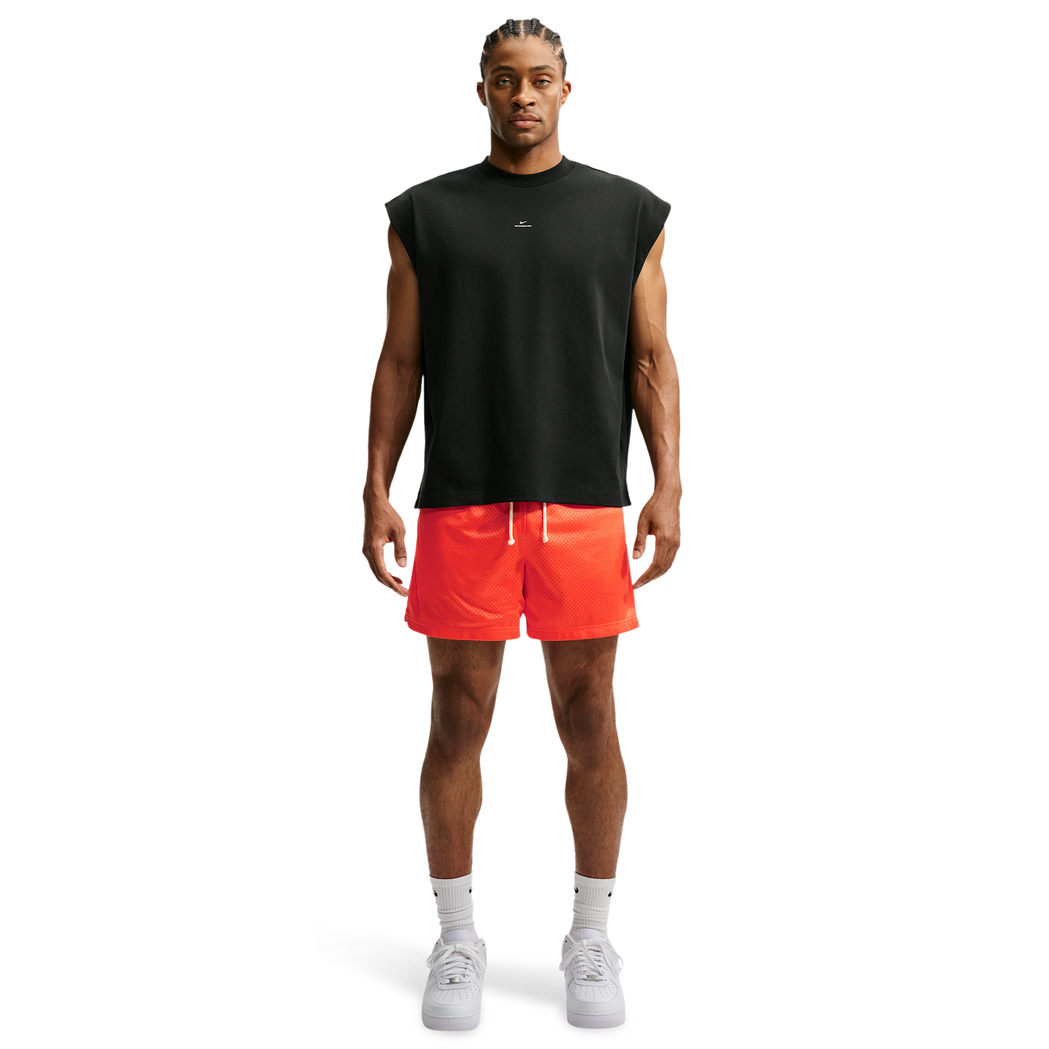 Nike Dri-FIT Standard Issue Mesh 5IN Shorts - Men's - Turf Orange/Pale Ivory