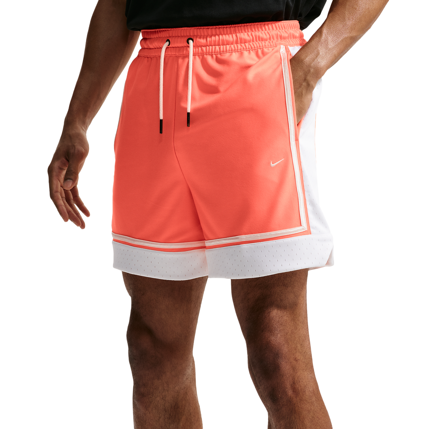 Nike Dri-FIT SI GM Pro 6IN Shorts - Men's - White/Turf Orange/Pale Ivory