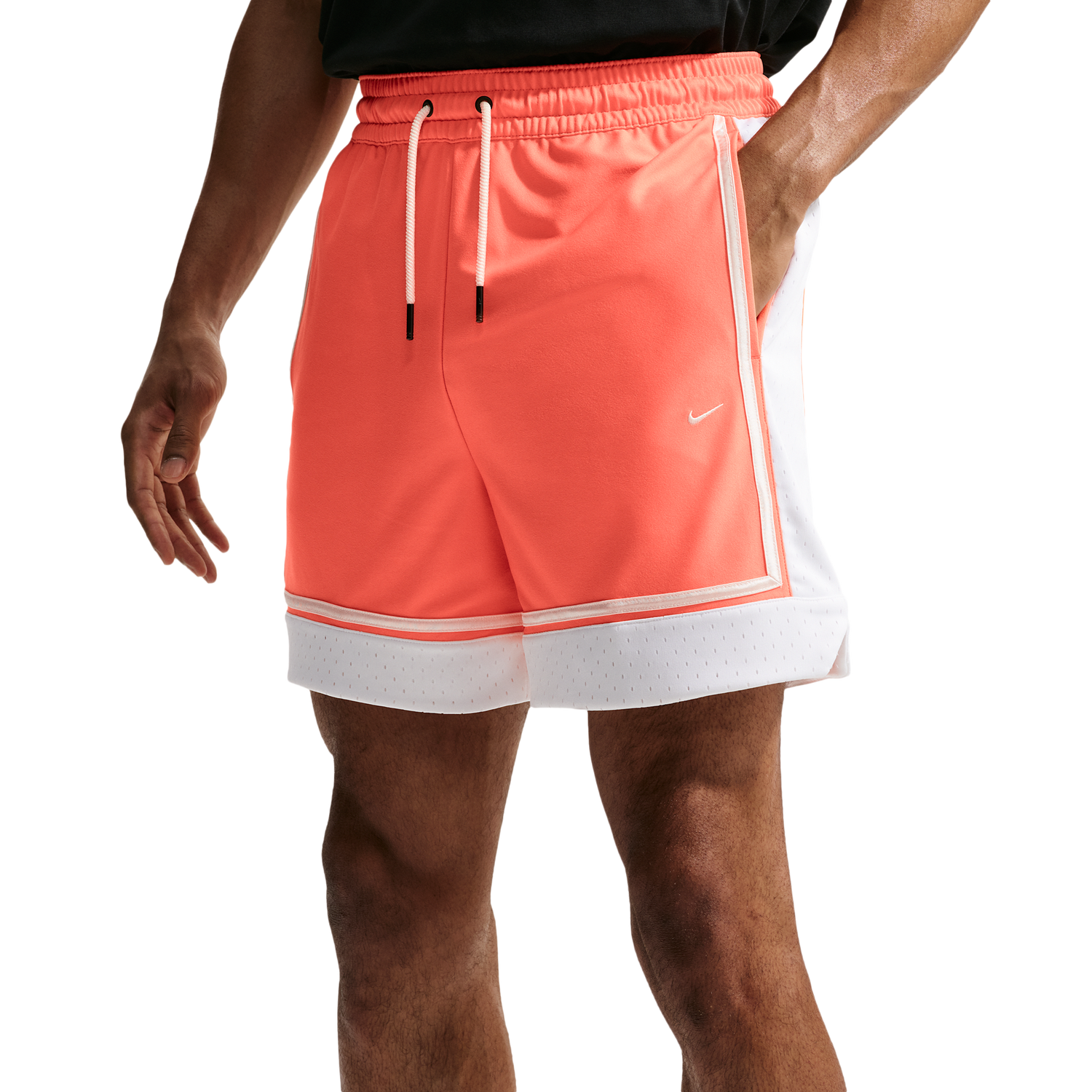Nike Dri-FIT SI GM Pro 6IN Shorts - Men's - White/Turf Orange/Pale Ivory