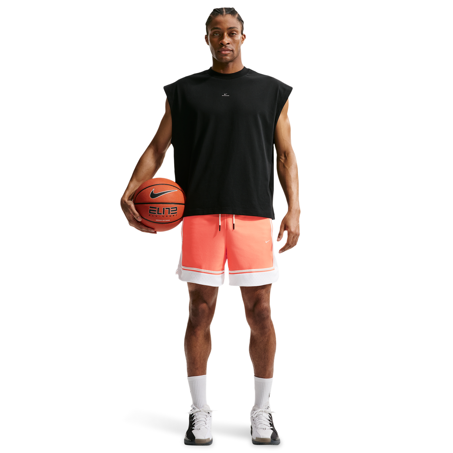 Nike Dri-FIT SI GM Pro 6IN Shorts - Men's - White/Turf Orange/Pale Ivory