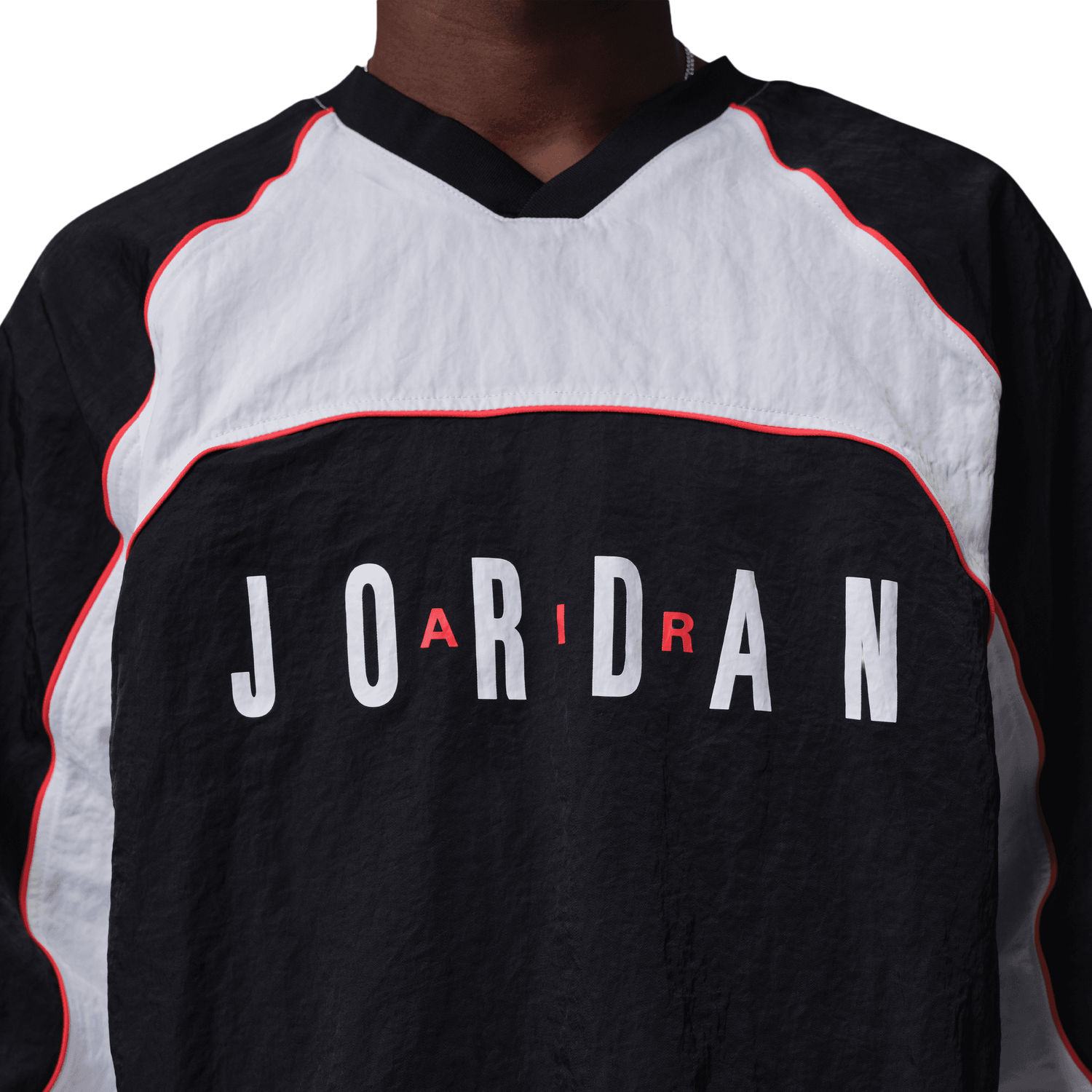 Jordan Flight Long Sleeve Warm-Up Top - Men's - White/Black/Chile Red
