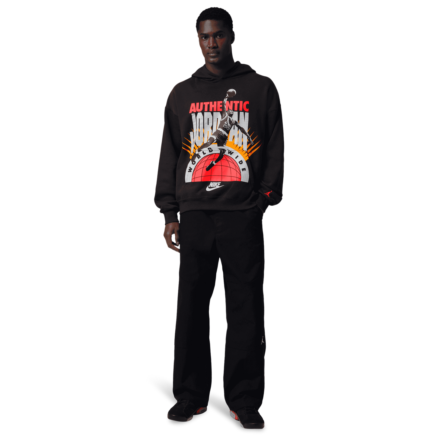 Jordan Brooklyn AJ 6 Reissue Fleece Pullover - Men's - Infrared 23/Off Noir