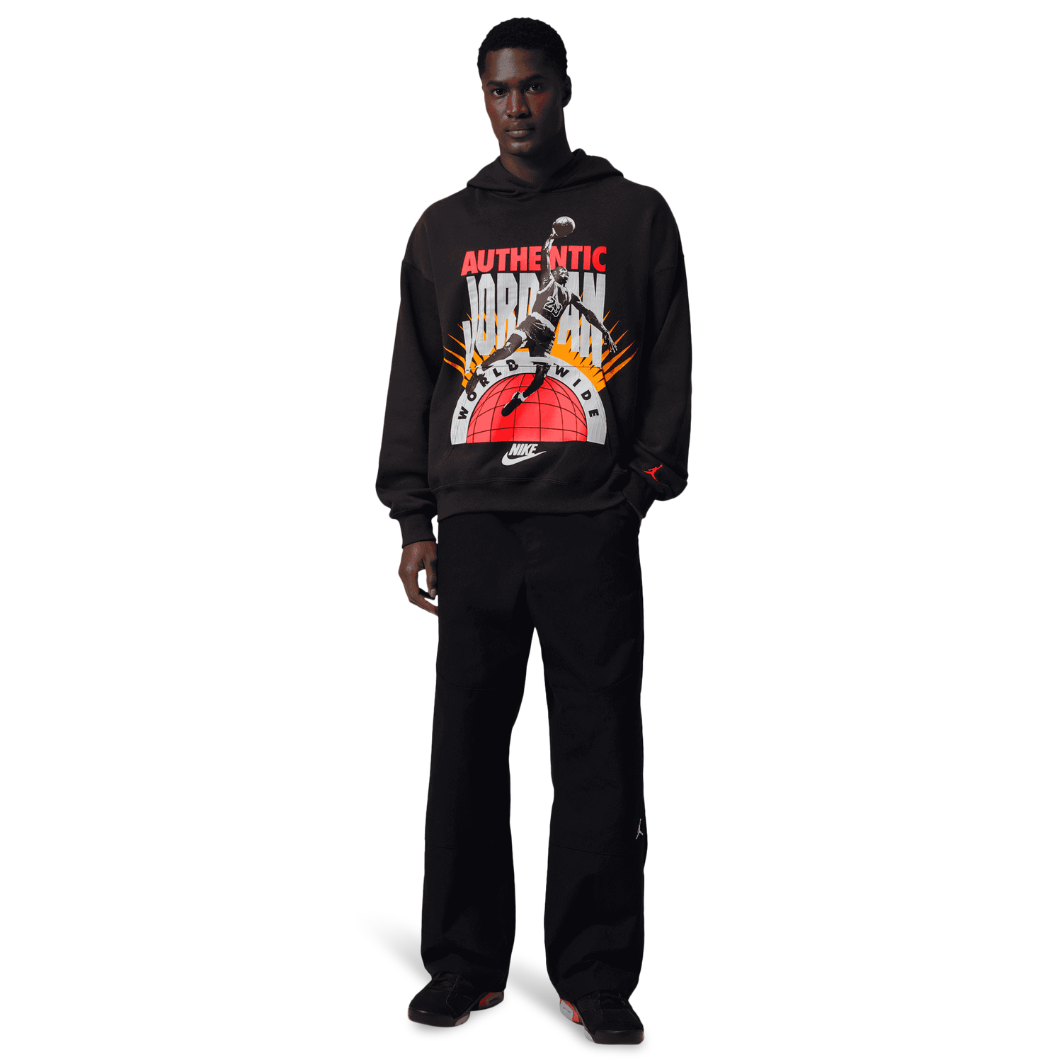 Jordan Brooklyn AJ 6 Reissue Fleece Pullover - Men's - Infrared 23/Off Noir