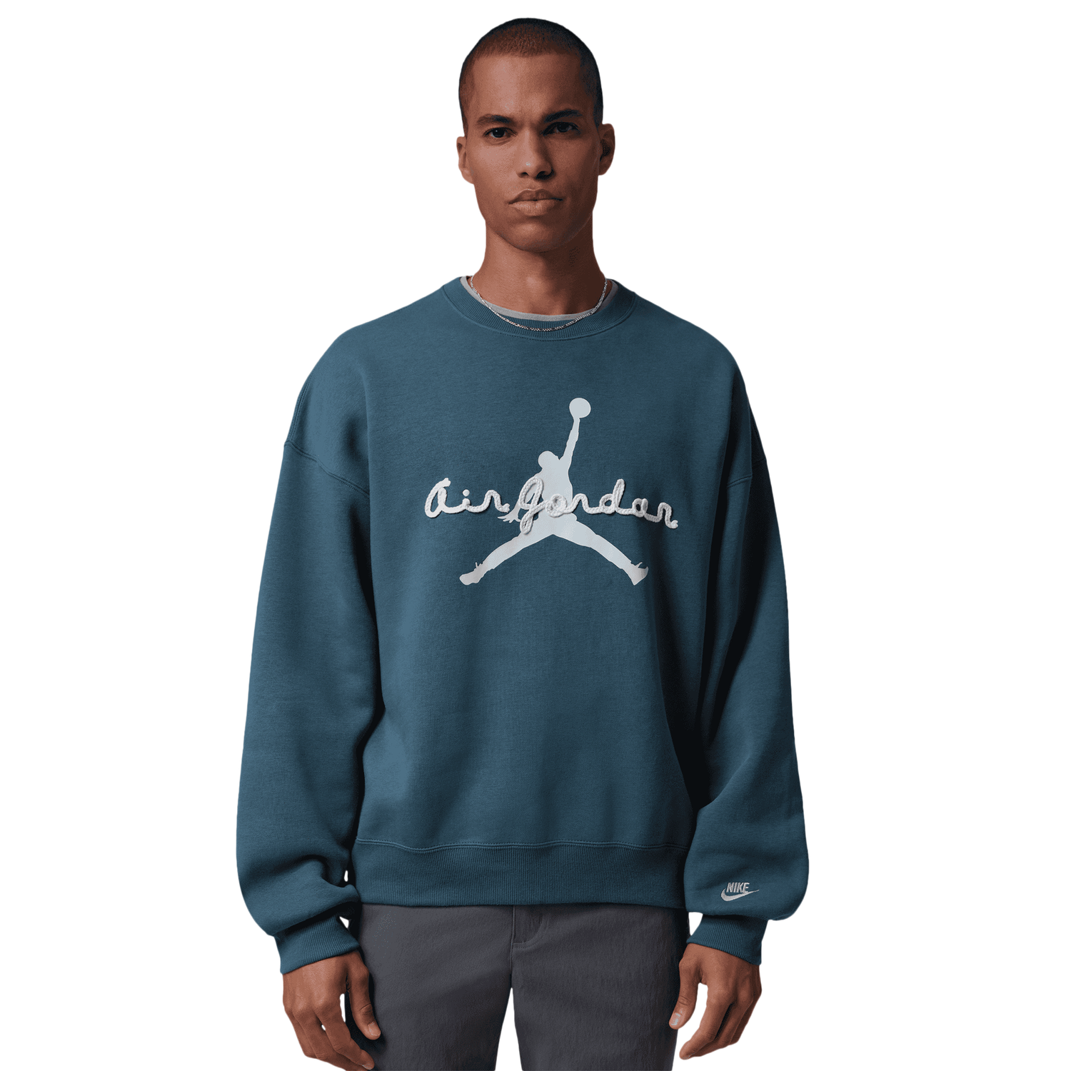 Jordan Brooklyn AJ6 Fleece Crew - Men's - Squadron Blue/Aura