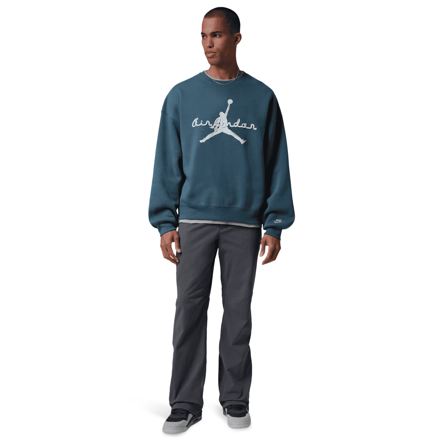 Jordan Brooklyn AJ6 Fleece Crew - Men's - Squadron Blue/Aura
