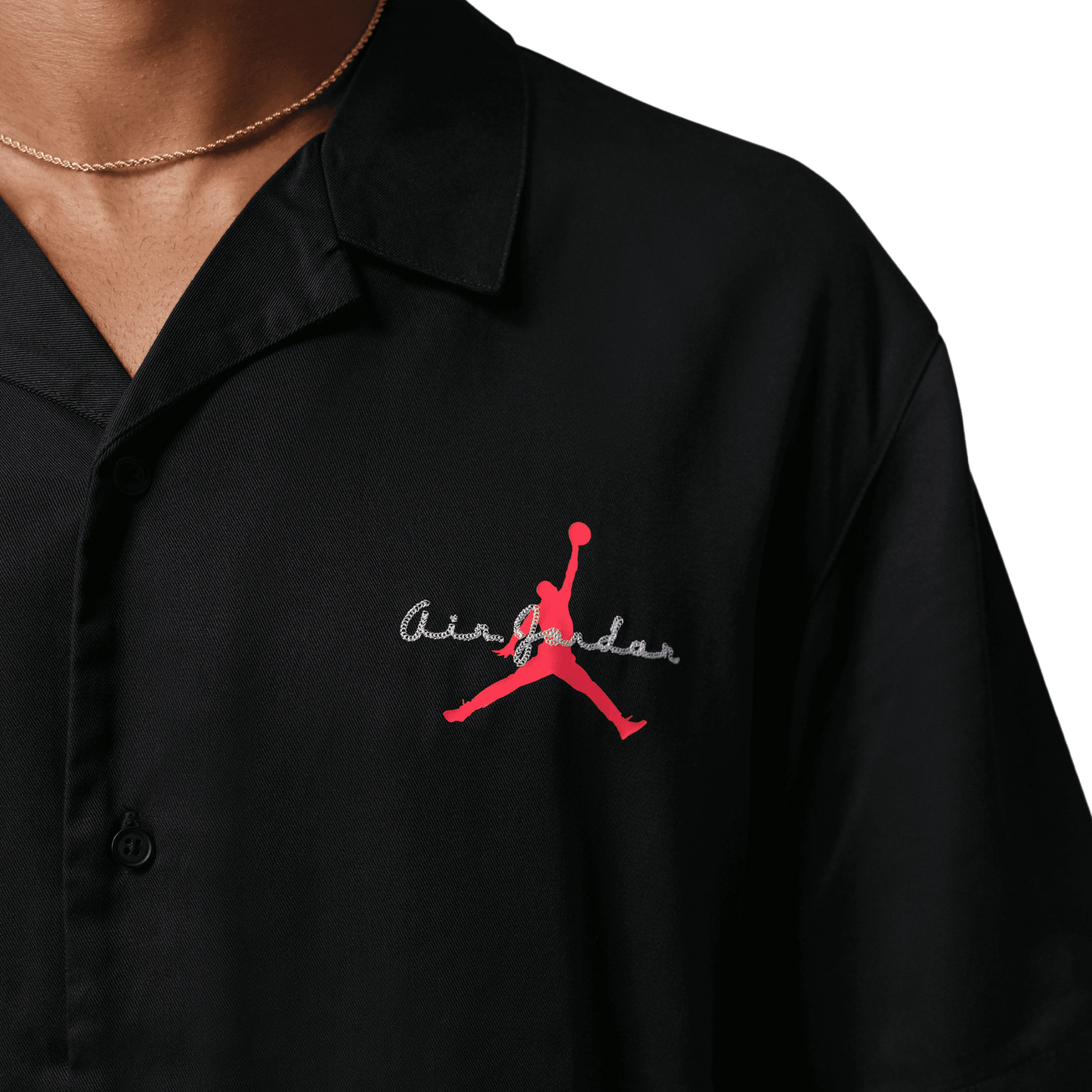 Jordan Brooklyn Bowling Shirt - Men's - Black/Infrared 23