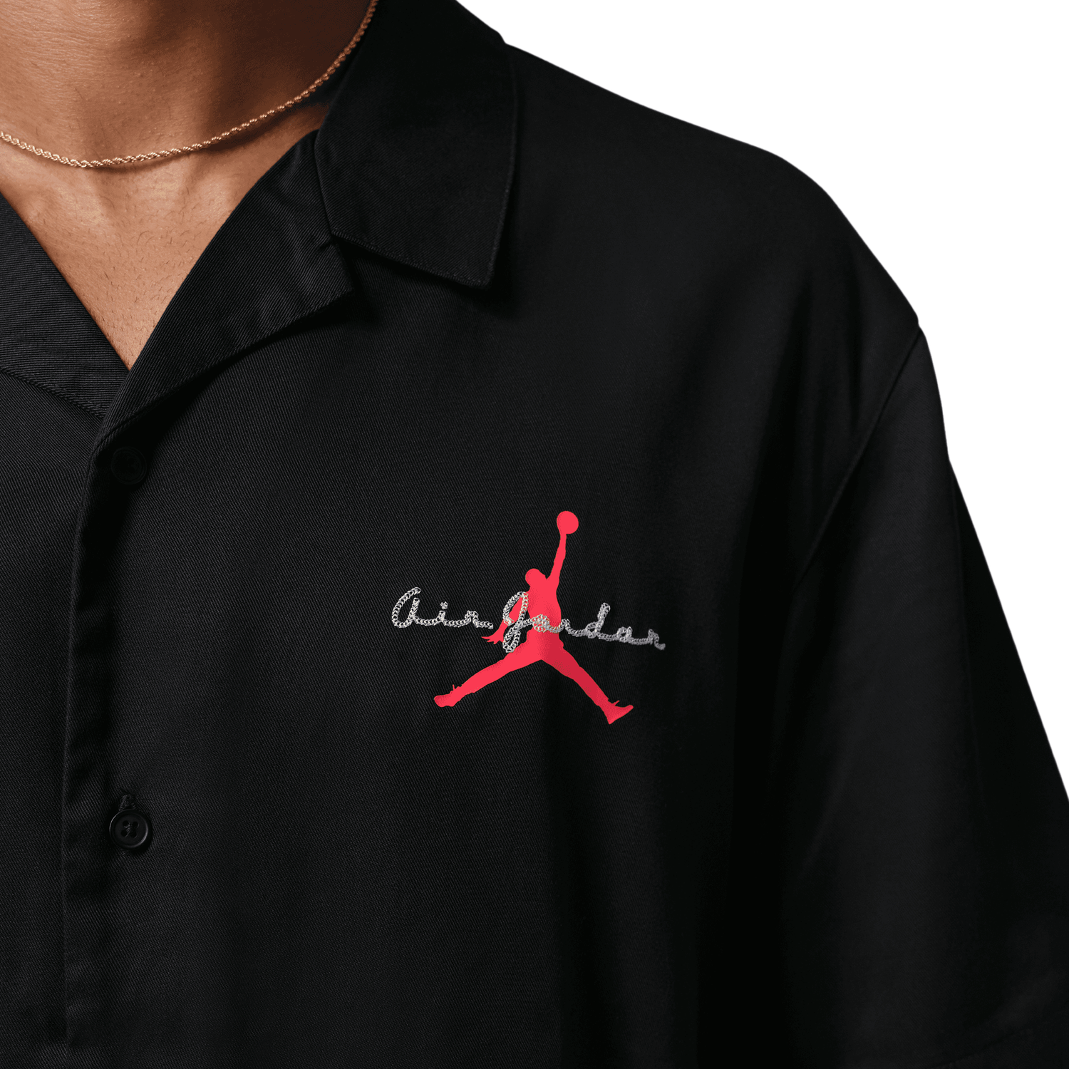 Jordan Brooklyn Bowling Shirt - Men's - Black/Infrared 23