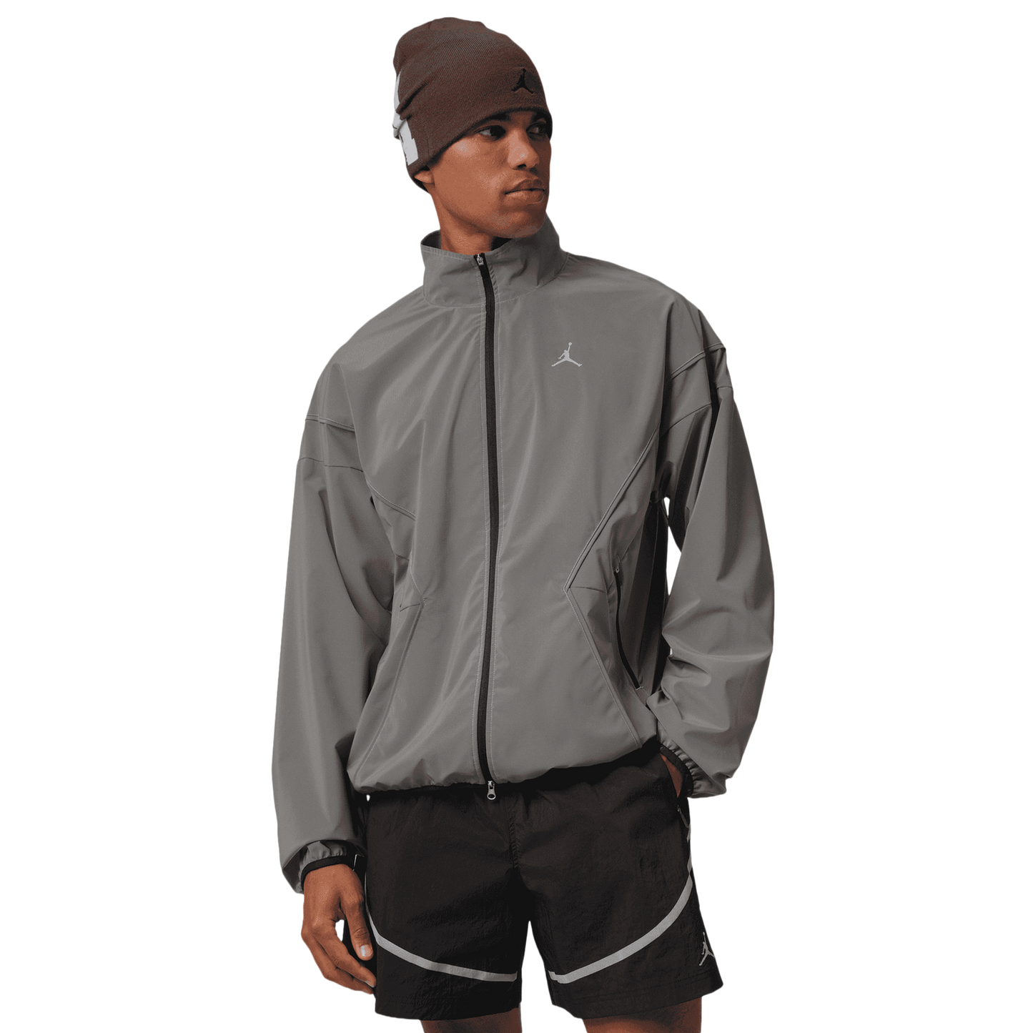 Jordan Dri-FIT Brooklyn Hike Mike Jacket - Men's - Silver/Black