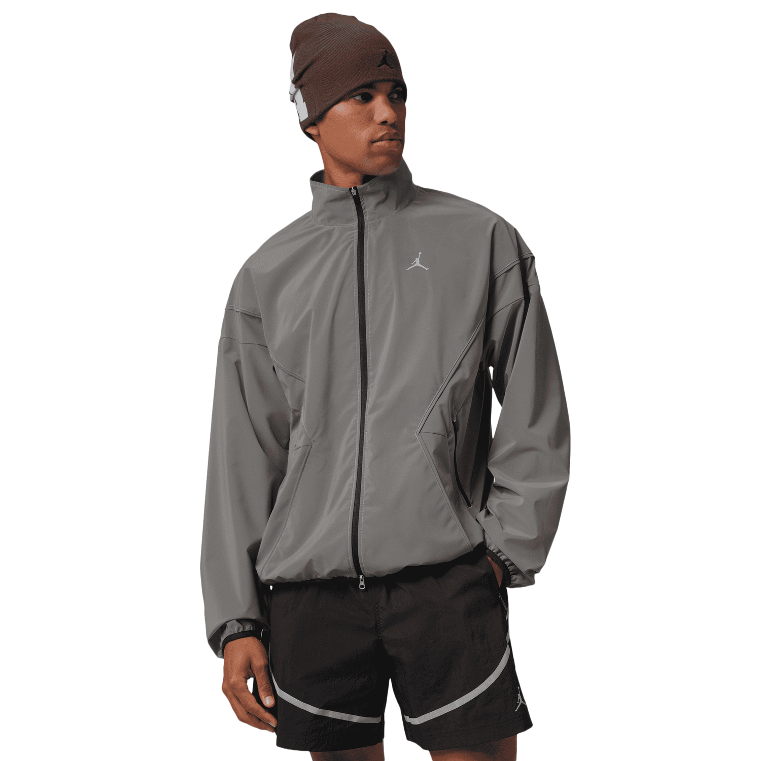 Jordan Dri-FIT Brooklyn Hike Mike Jacket - Men's - Silver/Black