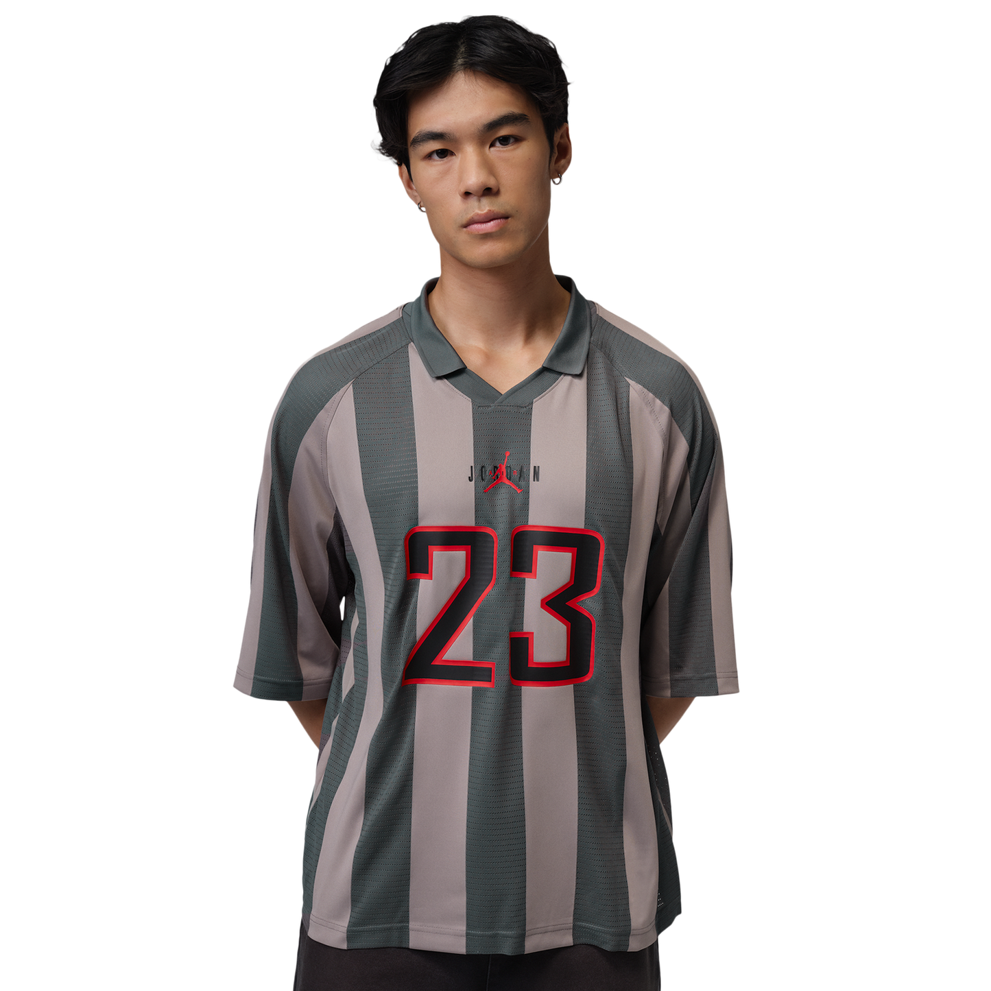 Jordan Brooklyn Terrace Short Sleeve Top - Men's - Enigma Stone/University Red/Iron Grey