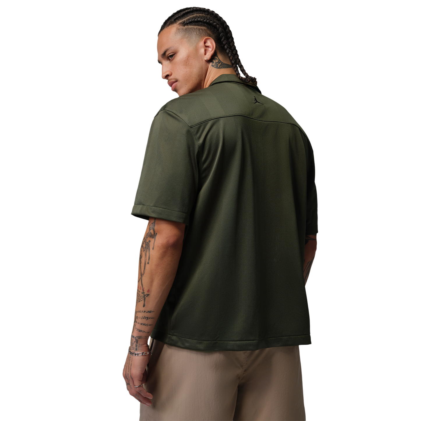 Jordan Brooklyn Festival Button Down Top - Men's - Black/Cargo Khaki