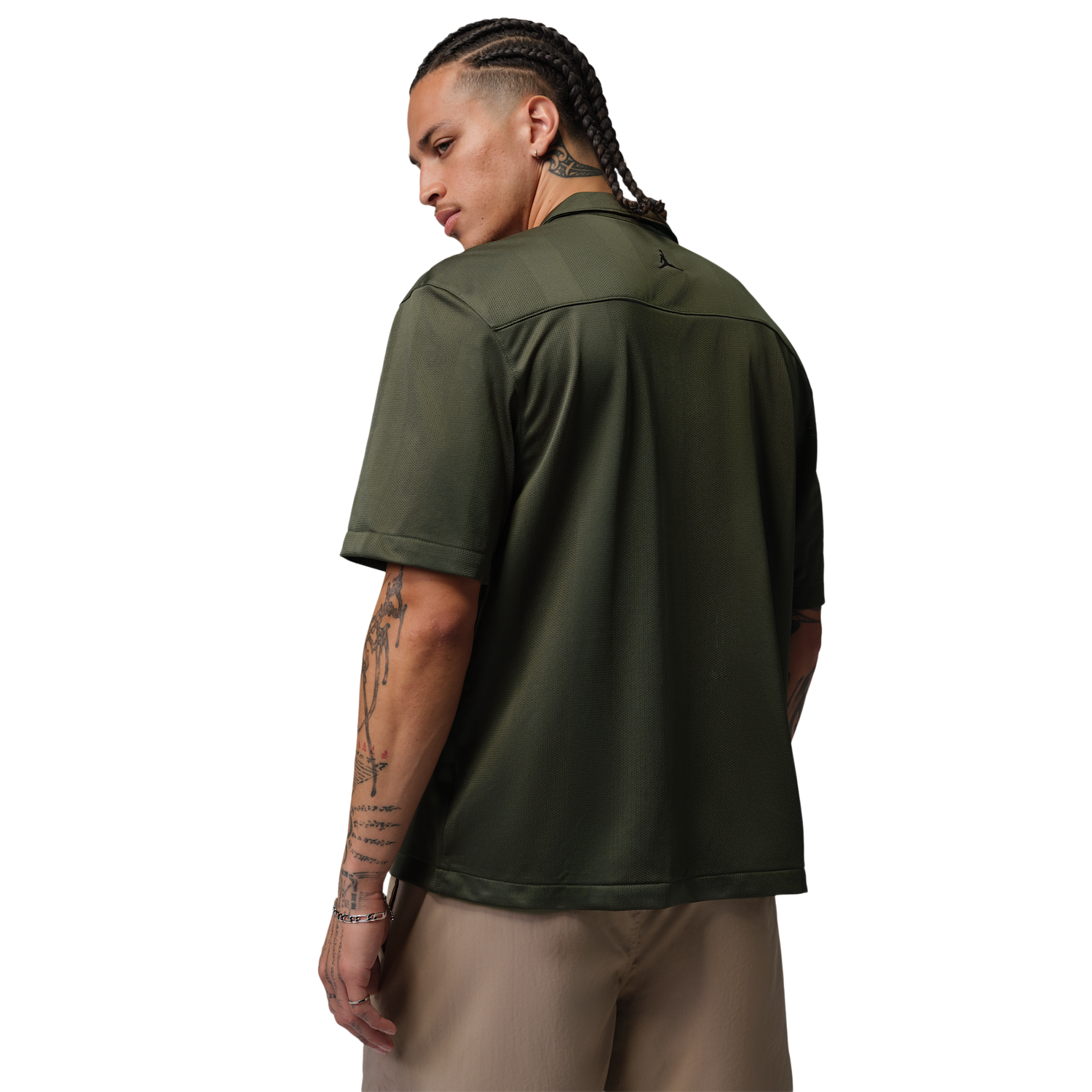 Jordan Brooklyn Festival Button Down Top - Men's - Black/Cargo Khaki