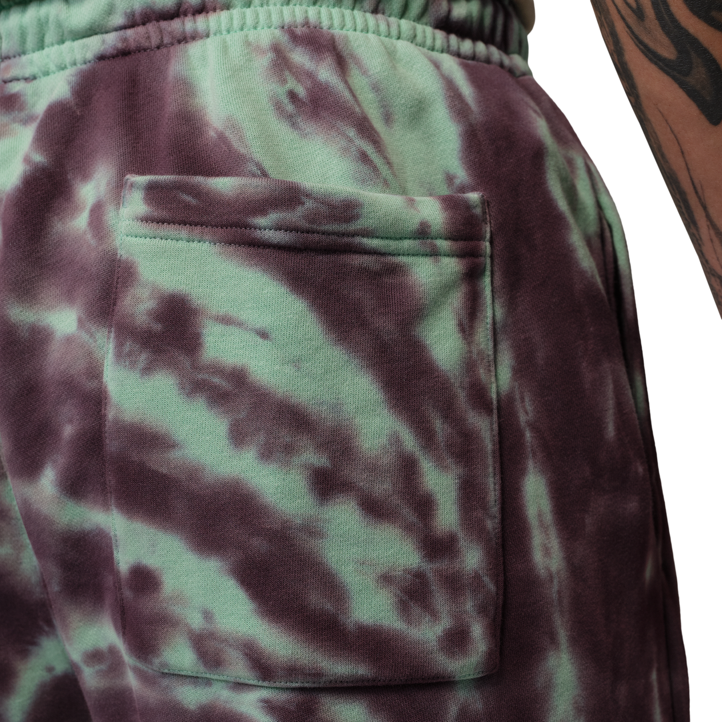 Jordan Brooklyn Festival TD Fleece Shorts - Men's - Burgundy Ash/Pale Ivory/Green Glow