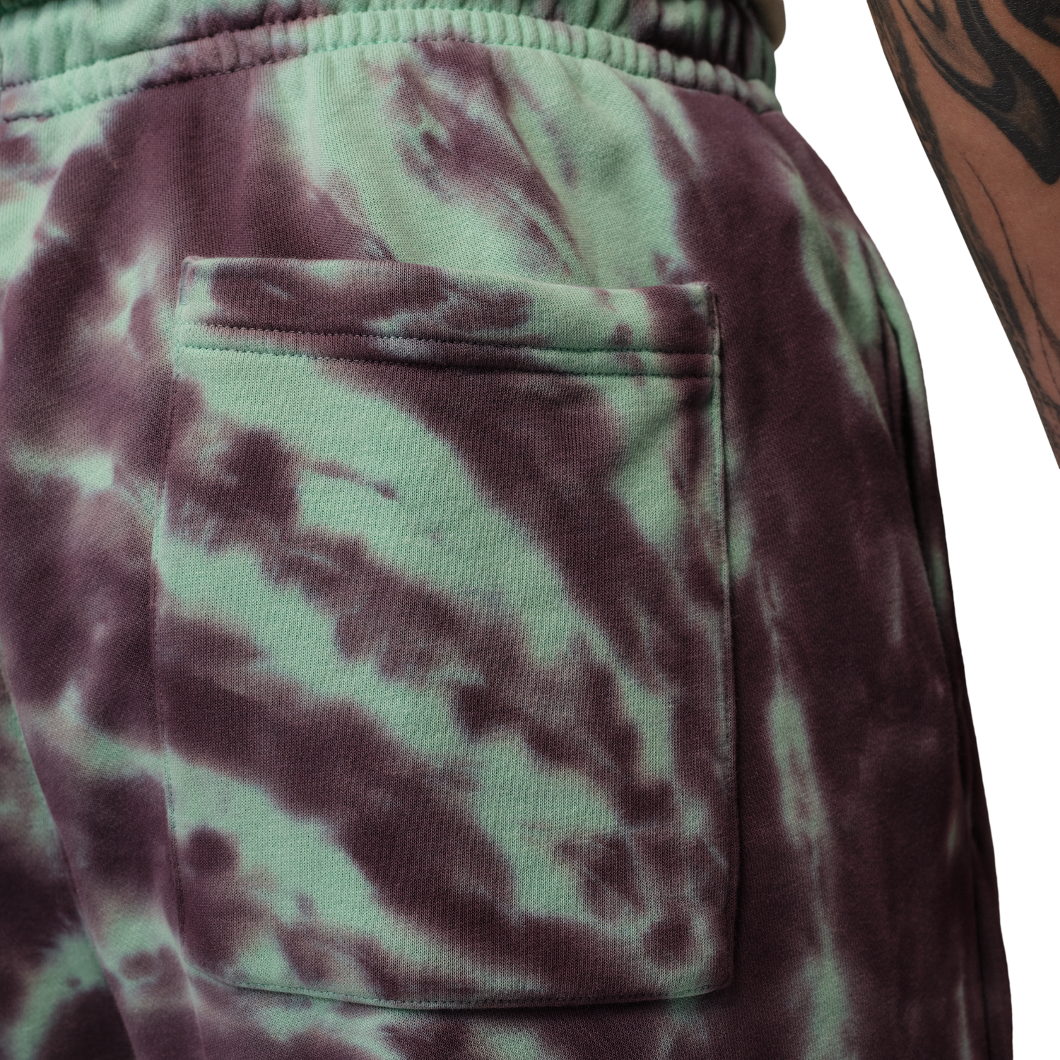 Jordan Brooklyn Festival TD Fleece Shorts - Men's - Burgundy Ash/Pale Ivory/Green Glow
