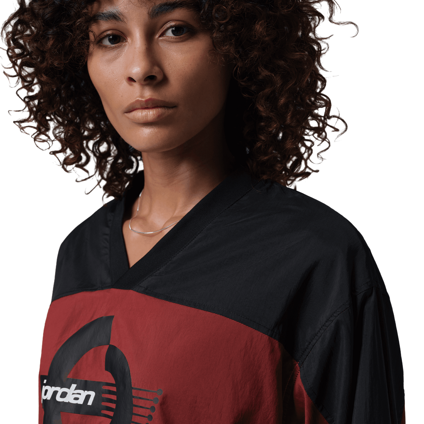 Jordan Brooklyn Woven Long Sleeve Graphic T-Shirt - Women's - Chile Red/Black