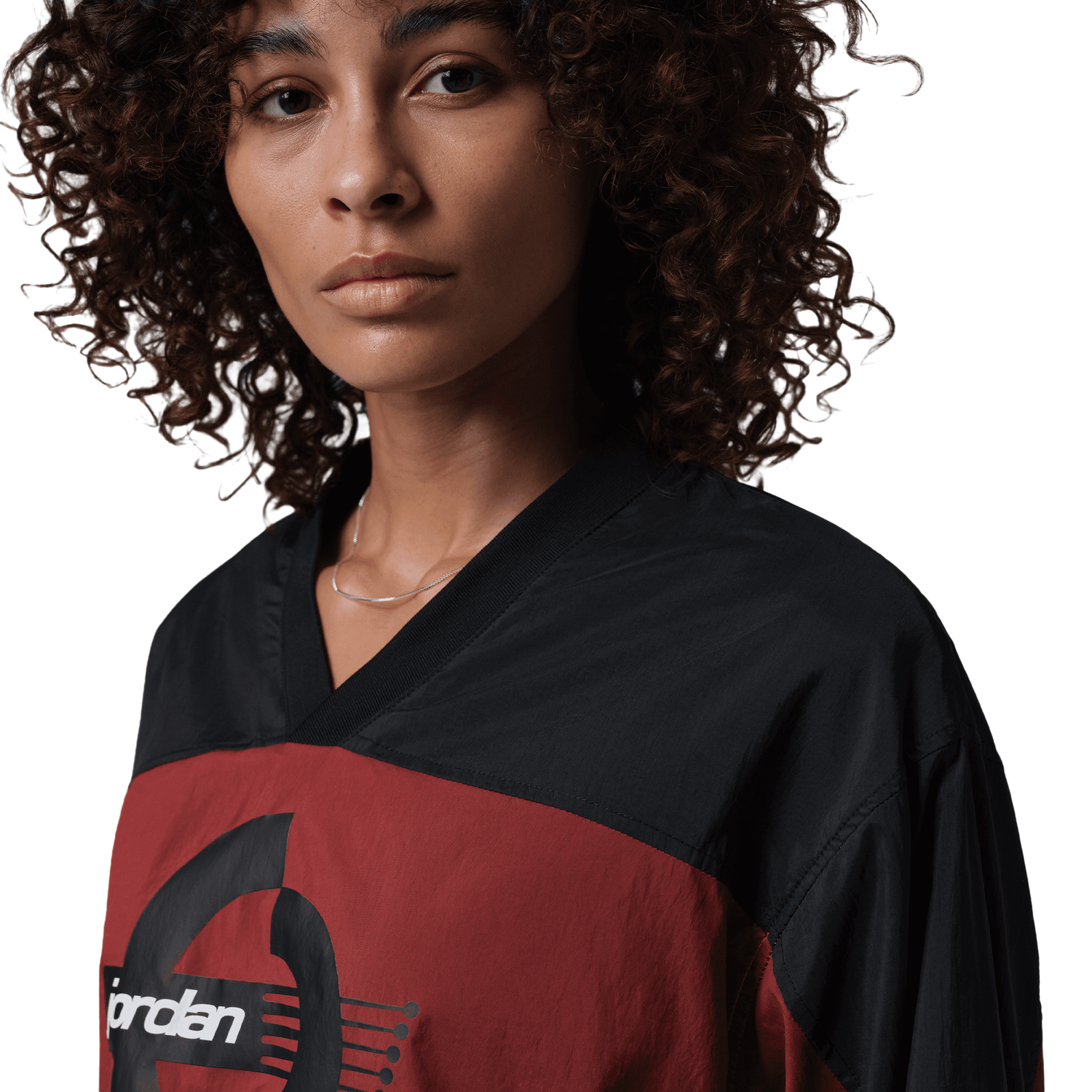 Jordan Brooklyn Woven Long Sleeve Graphic T-Shirt - Women's - Chile Red/Black
