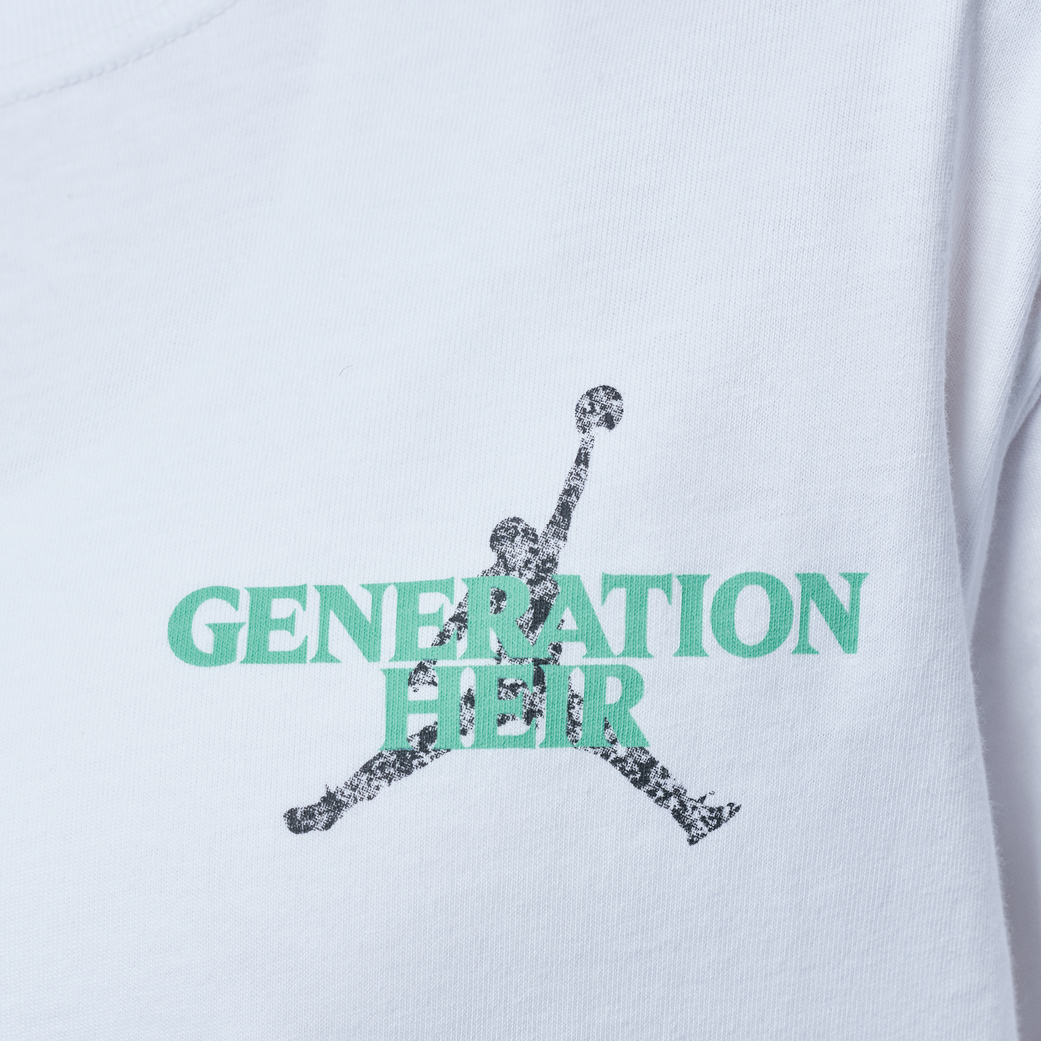 Jordan Sport Drifit SS Gfx Tee - Women's - White/Green Glow/Black