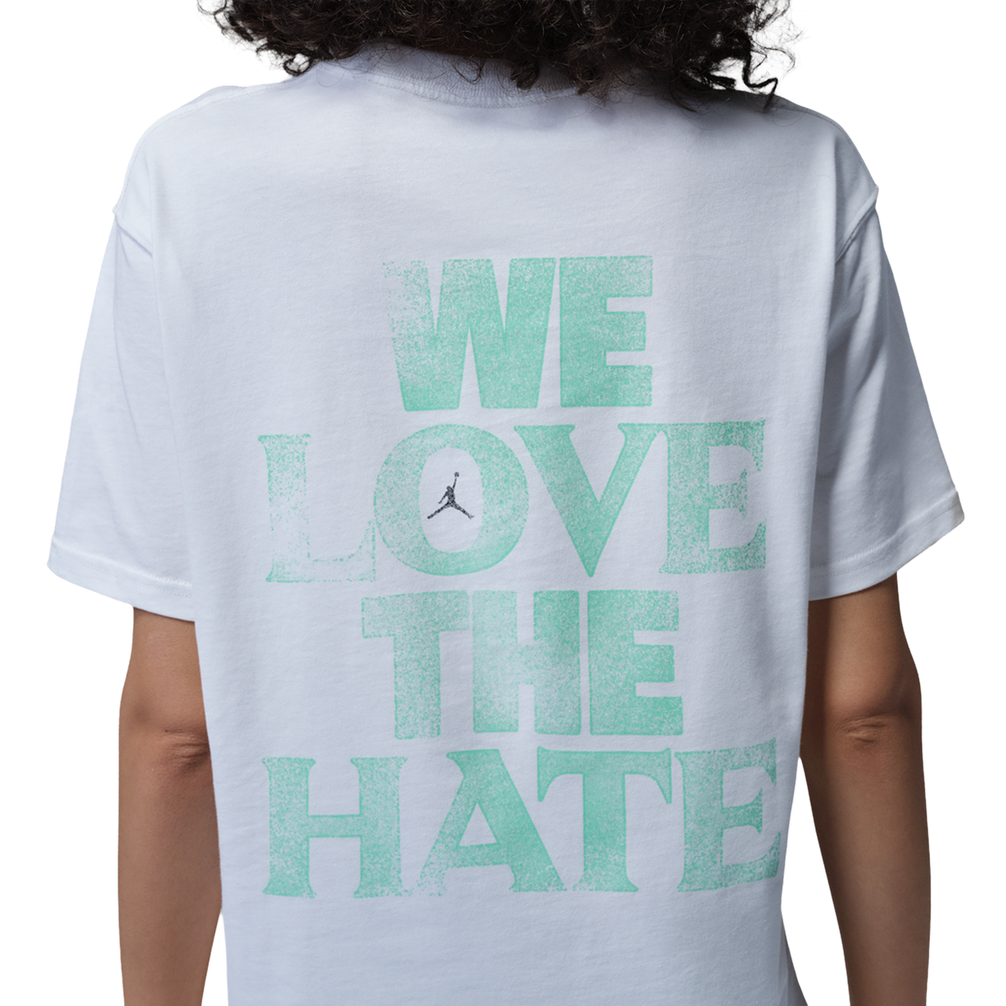 Jordan Sport Drifit SS Gfx Tee - Women's - White/Green Glow/Black