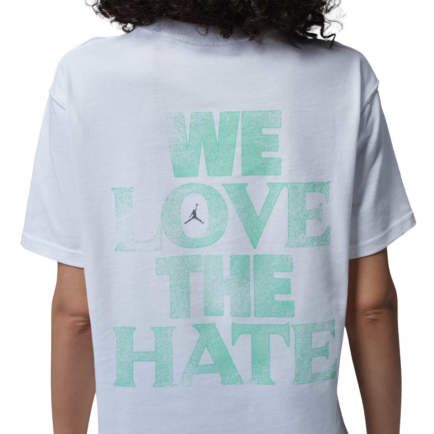 Jordan Sport Drifit SS Gfx Tee - Women's - White/Green Glow/Black