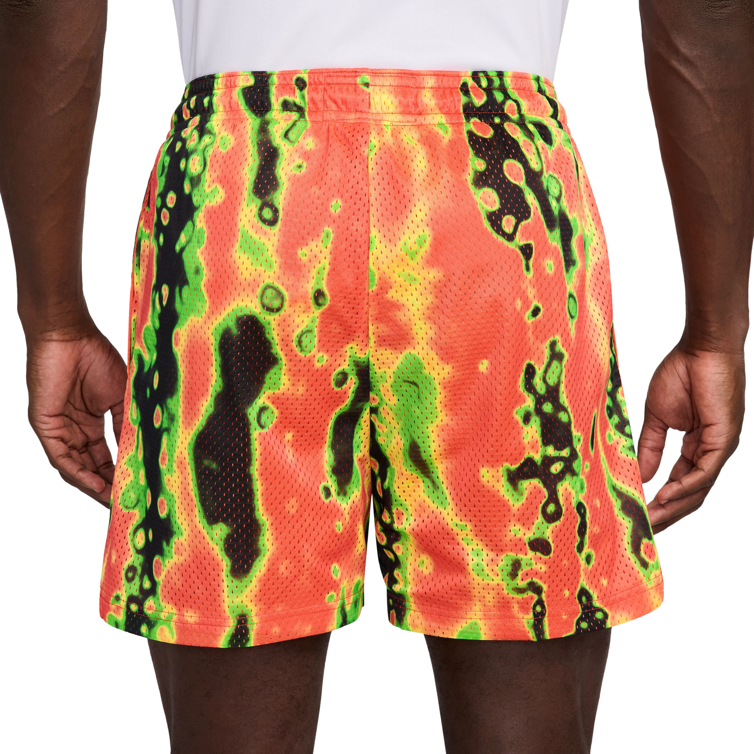 Nike Dri-FIT 5 Inch Mesh Print Shorts - Men's - Turf Orange/Pale Ivory