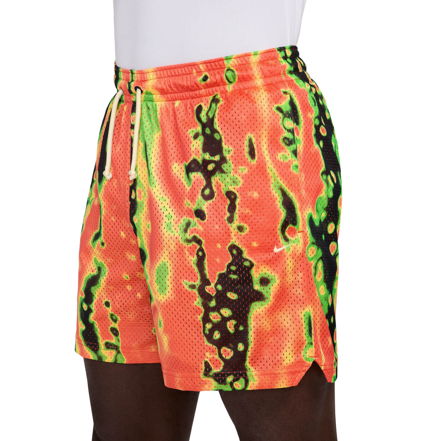 Nike Dri-FIT 5 Inch Mesh Print Shorts - Men's - Turf Orange/Pale Ivory