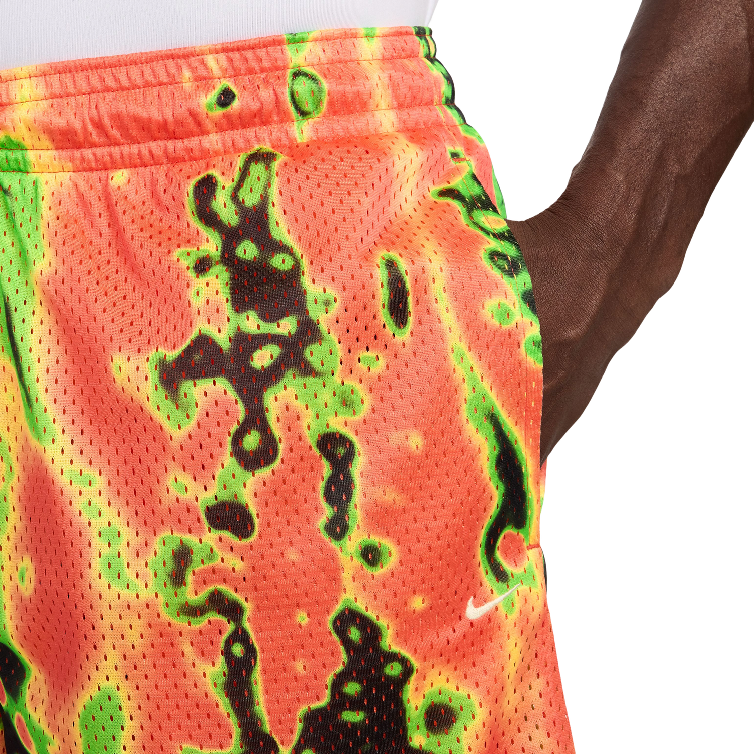 Nike Dri-FIT 5 Inch Mesh Print Shorts - Men's - Turf Orange/Pale Ivory