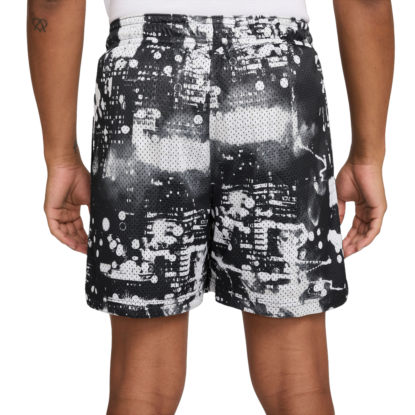 Nike Dri-FIT SI Practice Mesh AOP 5" Shorts - Men's - Black/White