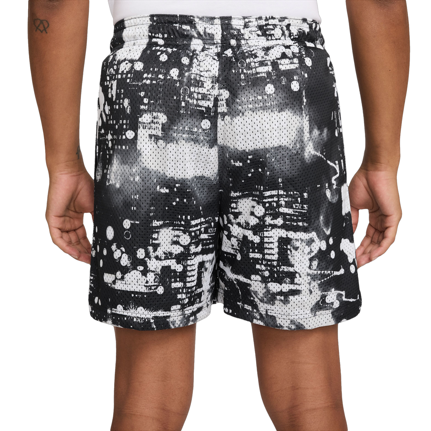 Nike Dri-FIT SI Practice Mesh AOP 5" Shorts - Men's - Black/White