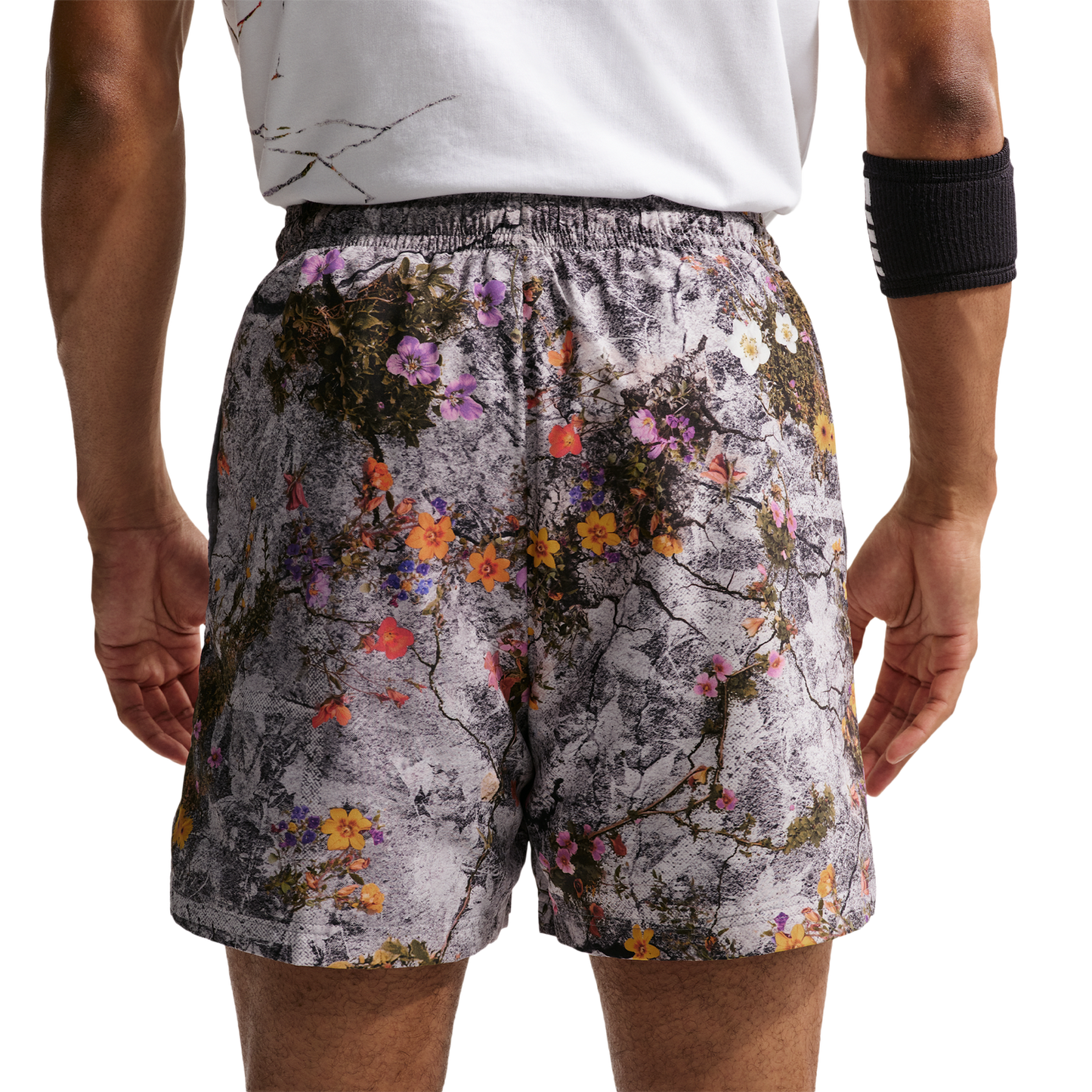 Nike Dri-FIT SI Practice Mesh AOP 5" Shorts - Men's - Cement Grey/Pale Ivory