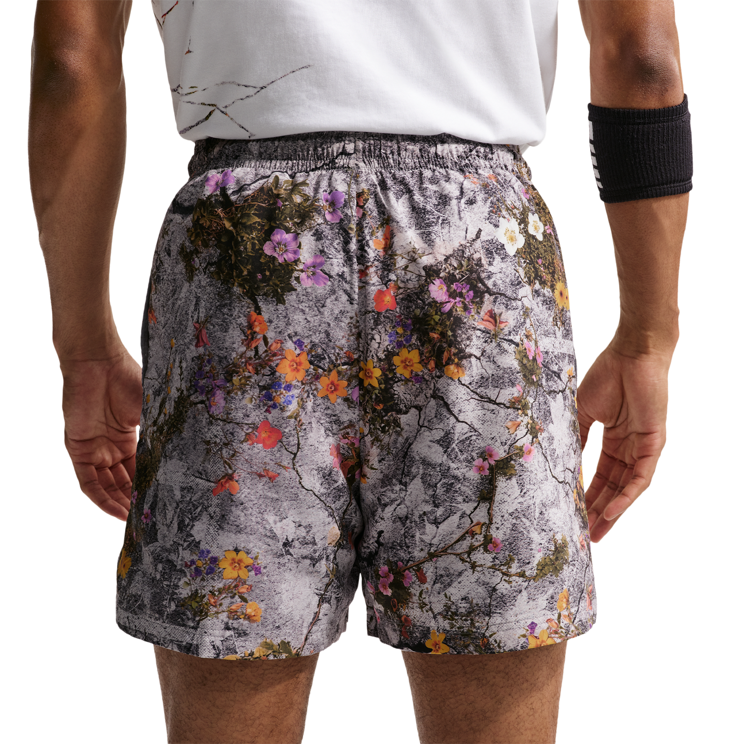 Nike Dri-FIT SI Practice Mesh AOP 5" Shorts - Men's - Cement Grey/Pale Ivory