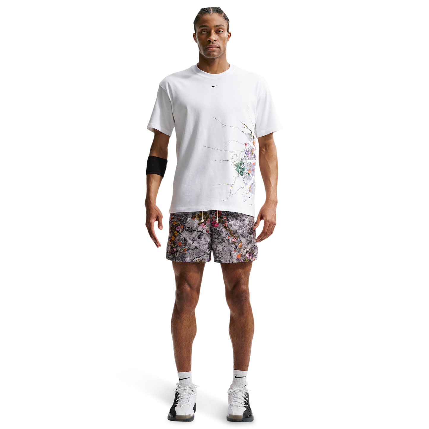 Nike Dri-FIT SI Practice Mesh AOP 5" Shorts - Men's - Cement Grey/Pale Ivory