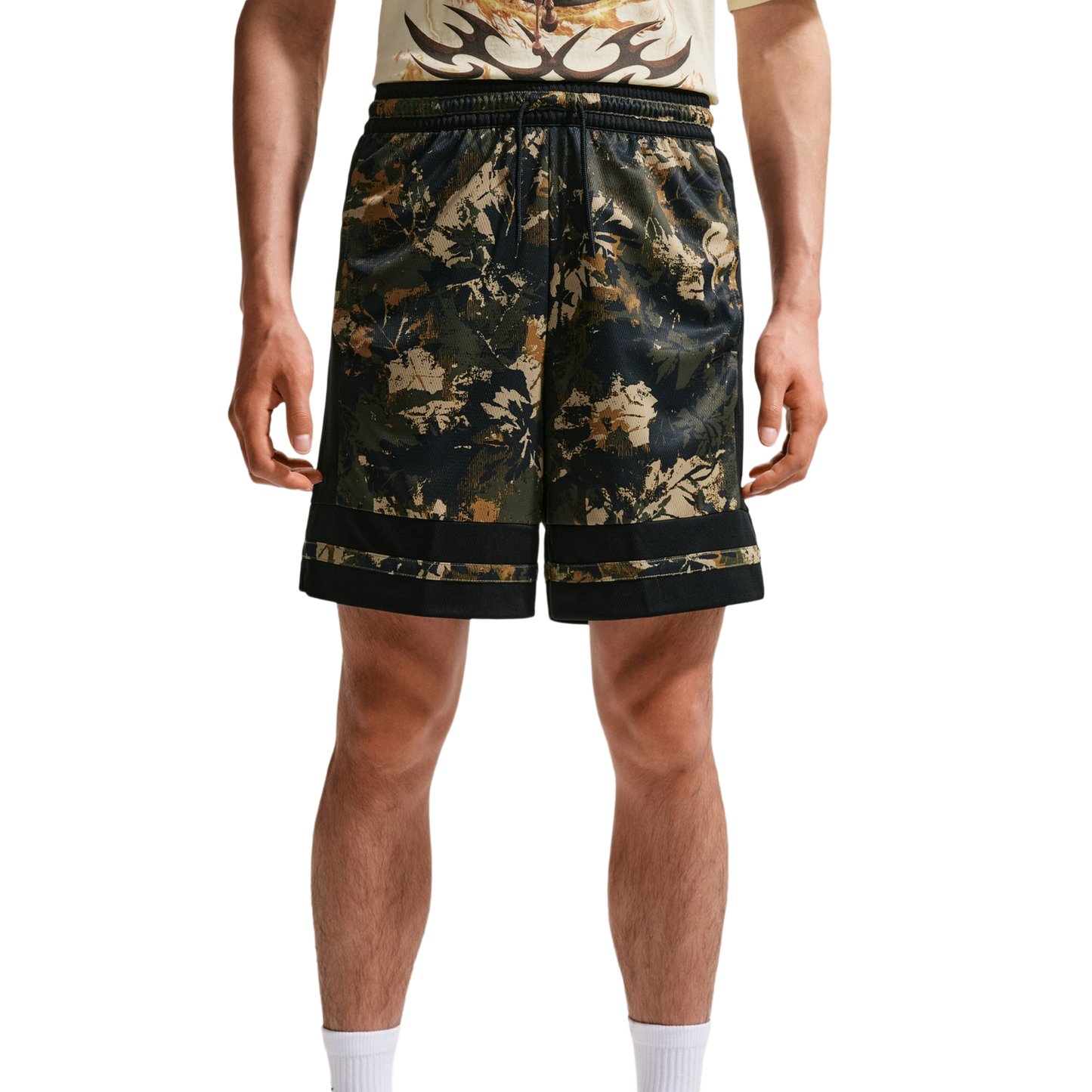 Nike Dri-FIT Game Classic AOP 8" Shorts - Men's - Parachute Beige/Black