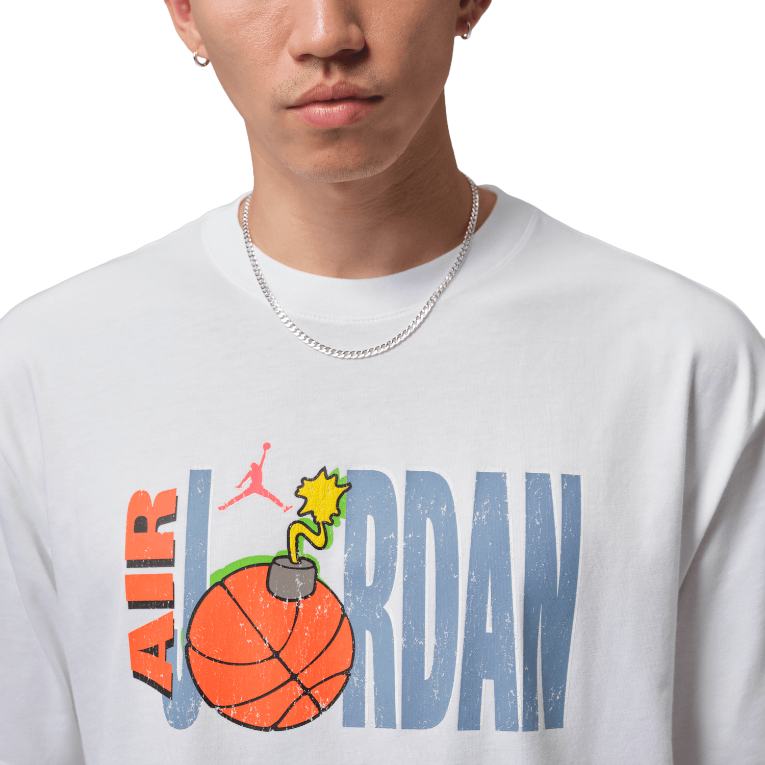 Jordan NC Cartoon Graphic Short Sleeve Crew - Men's - White/Blue