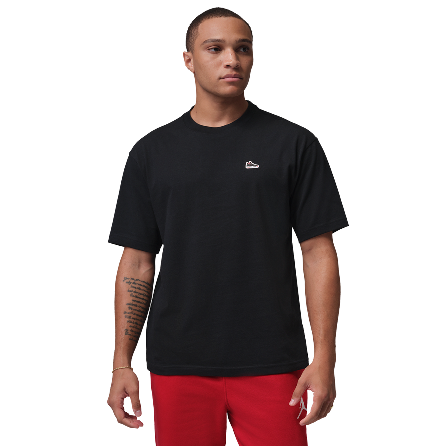 Jordan Sneaker Patch Short Sleeve Crew - Men's - Black