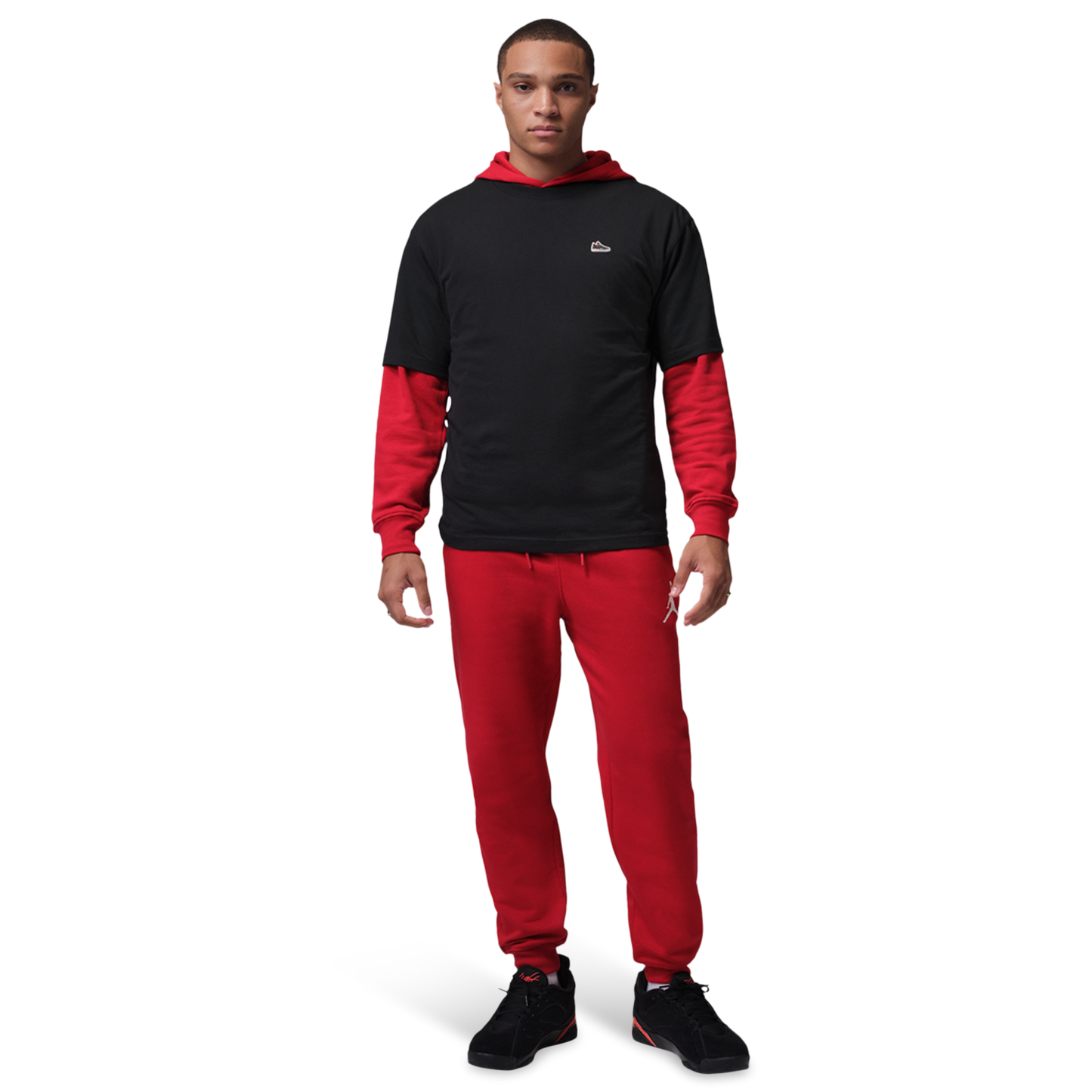 Jordan Sneaker Patch Short Sleeve Crew - Men's - Black