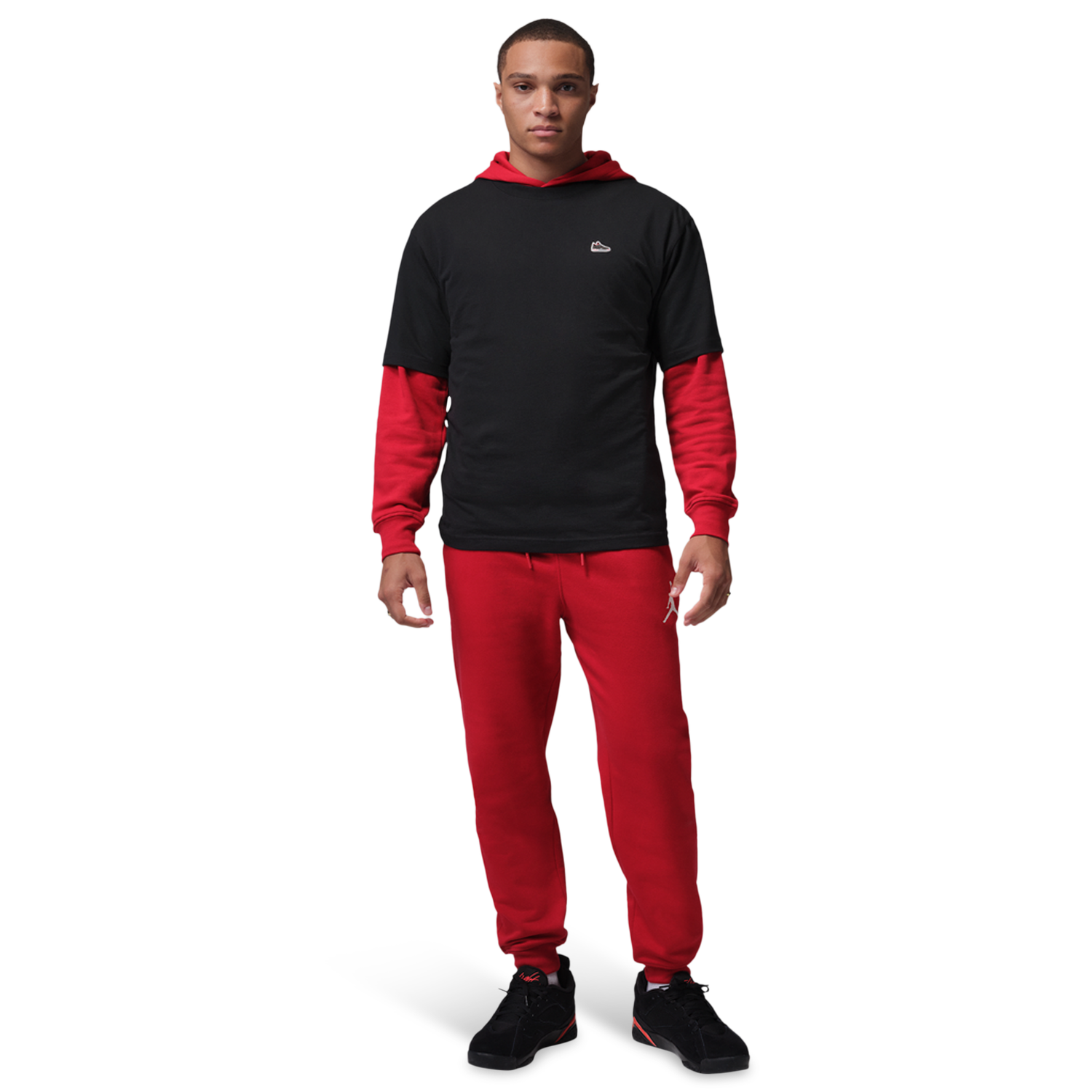 Jordan Sneaker Patch Short Sleeve Crew - Men's - Black